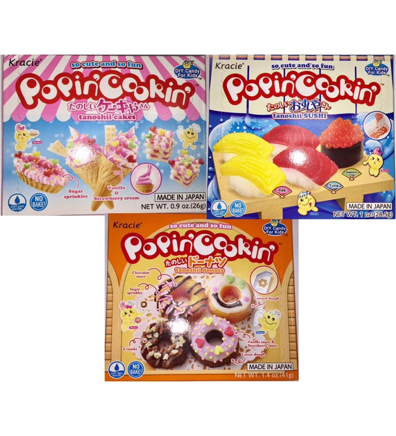 Popin' Cookin' DIY Candy Kit 3-Pack - Tanoshii Cakes, Sushi, and Donuts - Buy Online on GoSupps.com