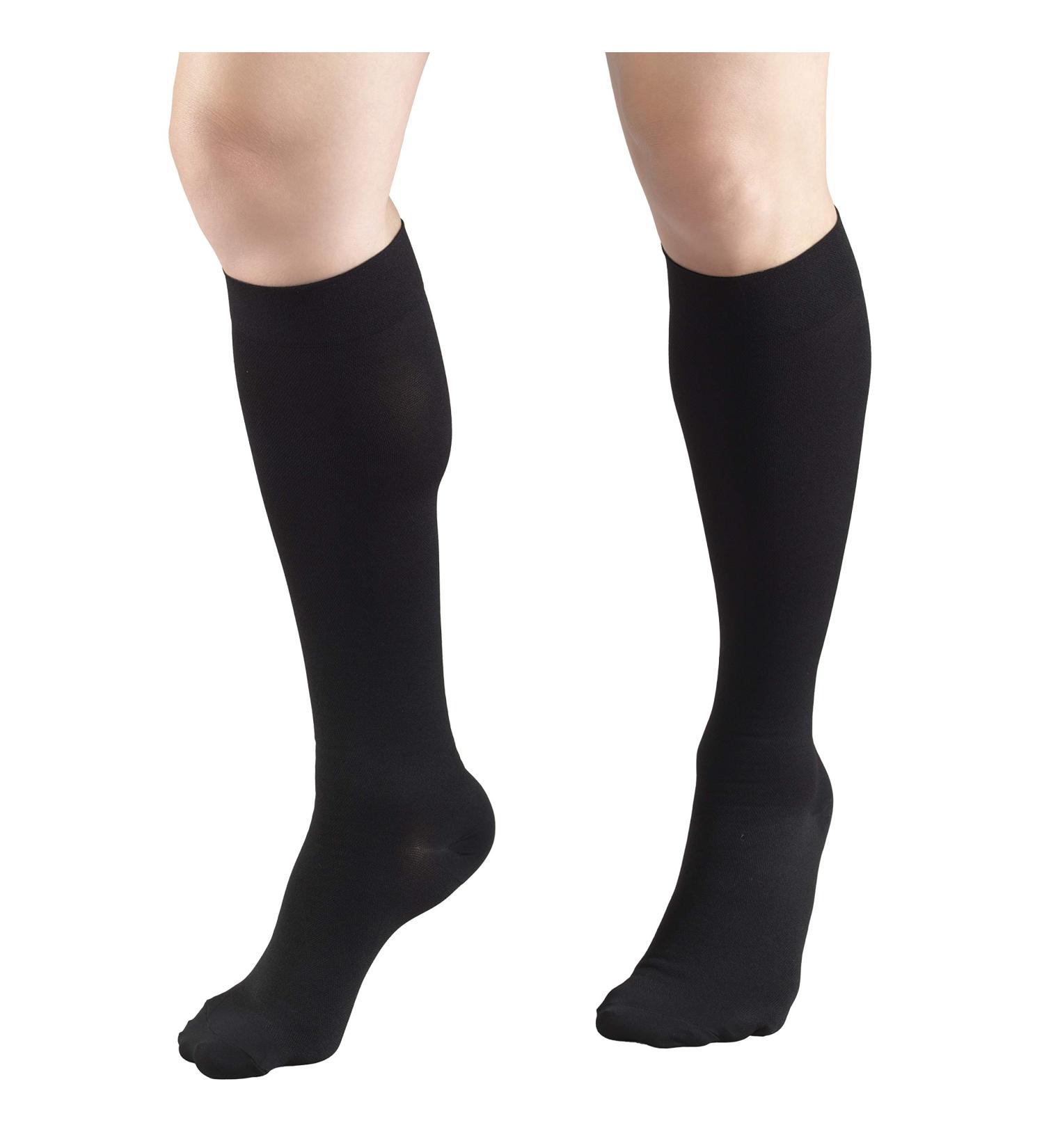 Truform HMNA 9808 Compression Stockings - 15-20 mmHg Below Knee Closed Toe Black - Men & Women - Medium Size (1 Pair) - International Shipping Available - Buy Online on GoSupps.com