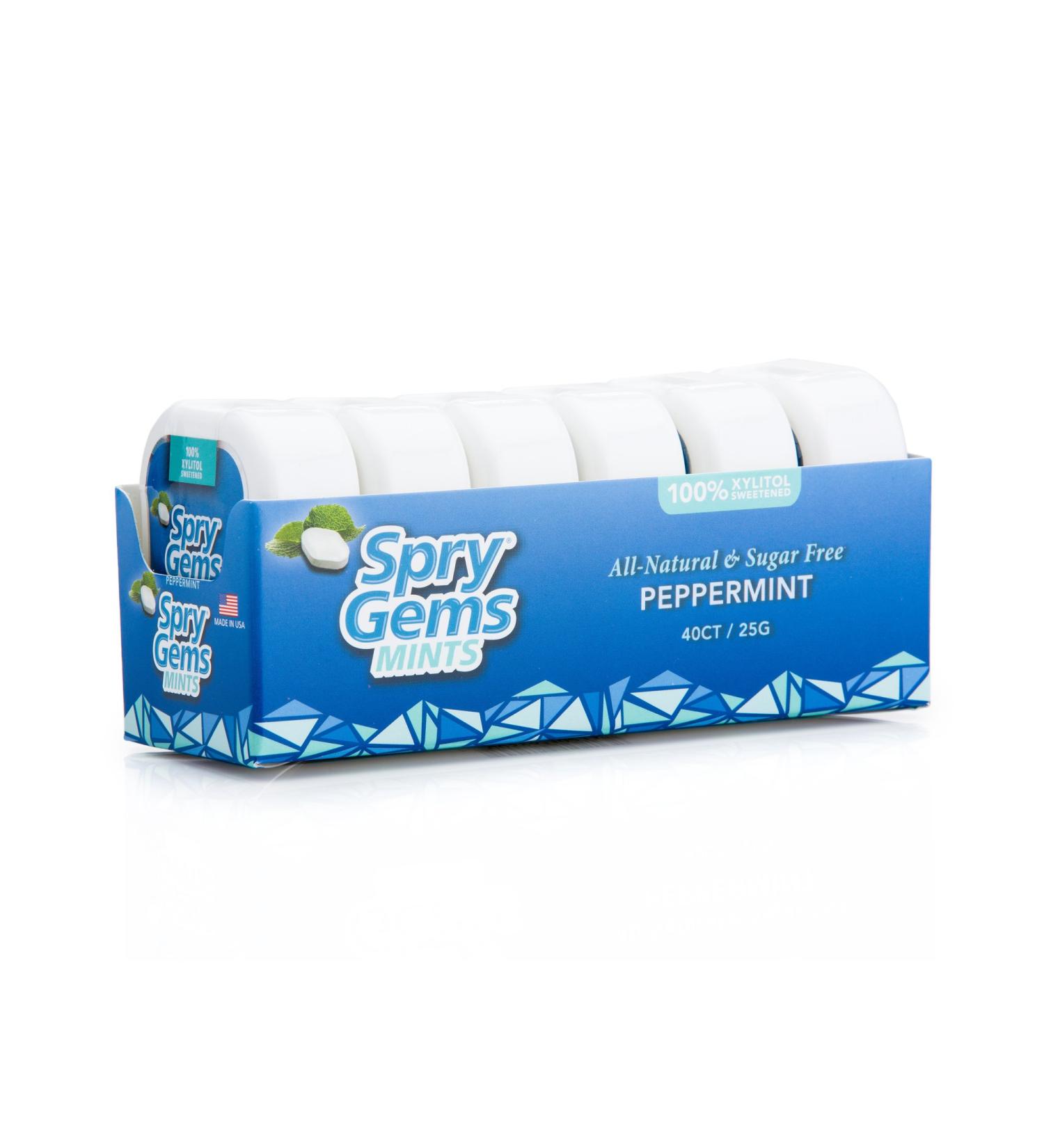 Xlear Spry Peppermint Gems Mints - 40 Count (25g) | Fresh Breath & Natural Sweeteners - Buy Online on GoSupps.com