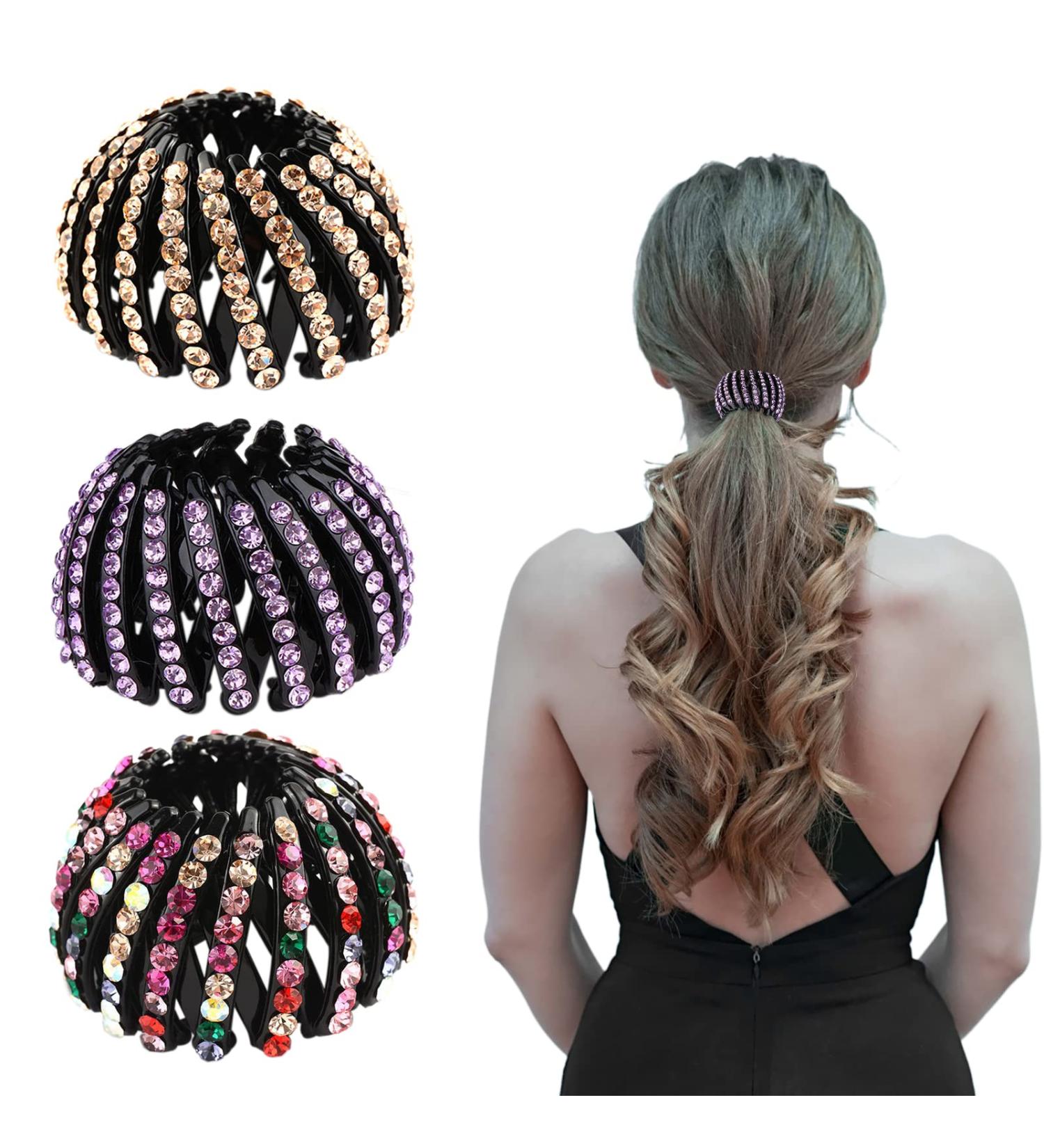 Shop Sacjkkt 3-Piece Bird Nest Hairpin Set | Lazy Birds Nest Plate Hairpin | Crystal Horses Ponytail Holder Clip | Bird-Shaped Hair Clips in 3 Colors - International Shipping Available! - Buy Online on GoSupps.com