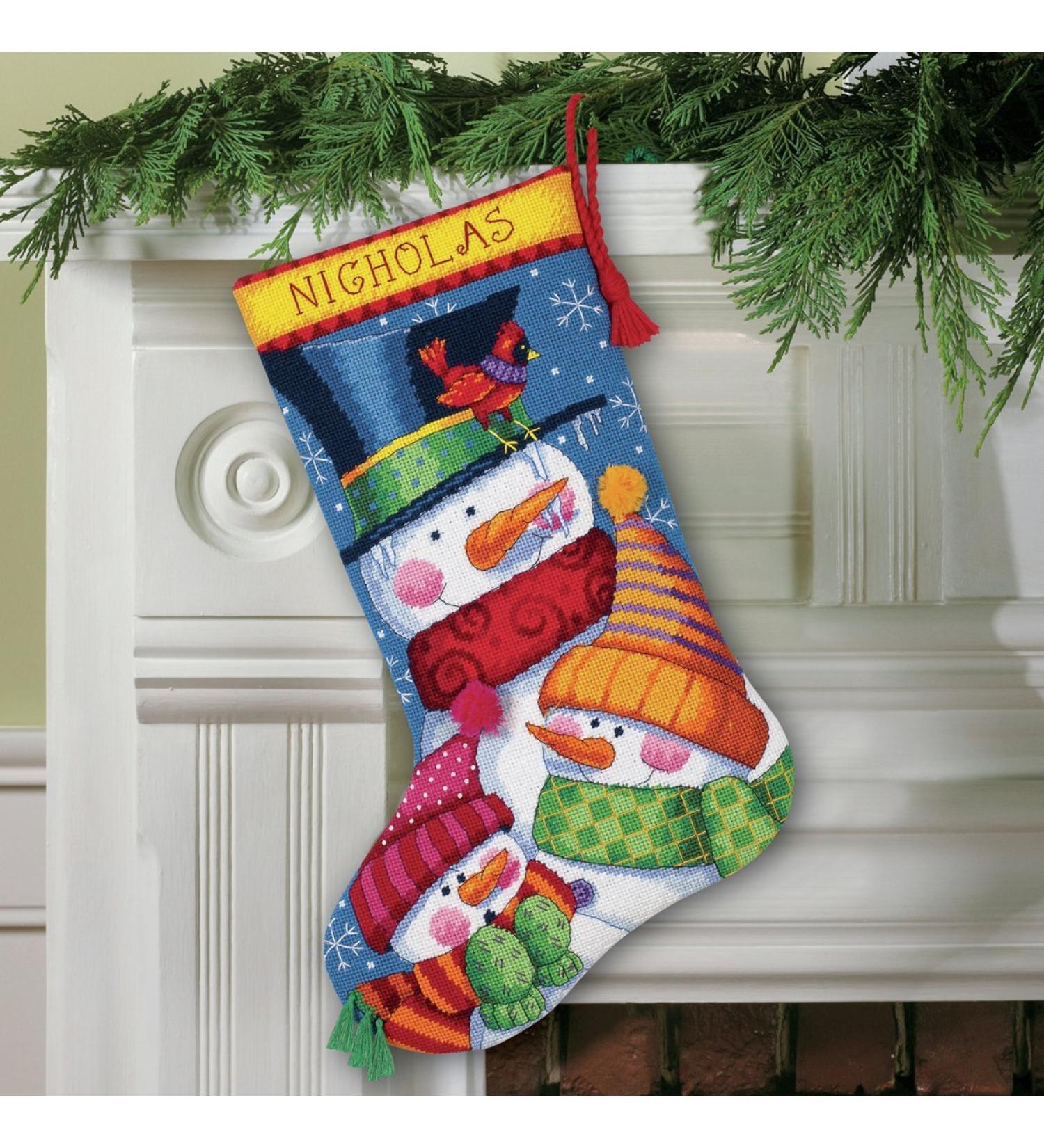 Freezin' Season Stocking Needlepoint Kit | 16 Long | Wool & Thread | DIY Stitching - Buy Online on GoSupps.com
