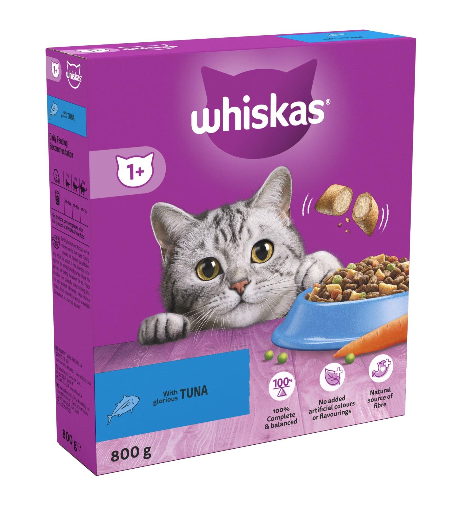 Buy WEUANY Whiskas 1+ Tuna Pack of 5 x 800g - Premium Adult Cat Dry Food | Fast International Shipping - Buy Online on GoSupps.com