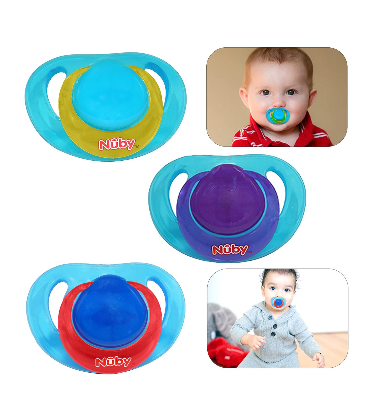 3-Part Classic Jaw-Friendly Silicone Pacifier Set - Newborn Essentials Ultra Air BPA Free Ortho Design for Babies 6-36 Months - Blue Turquoise Aqua - Buy Online on GoSupps.com