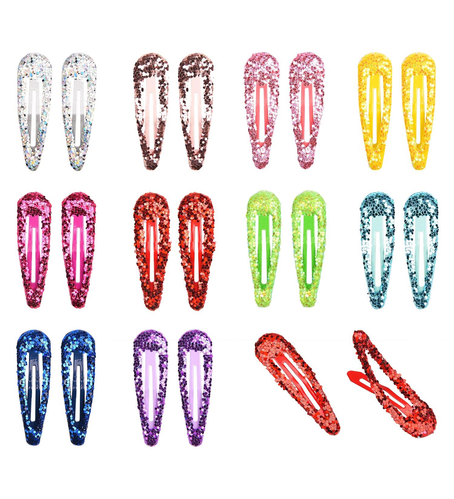 AOVNA Sequin Hairpin Hair Decoration Bling Hair Accessories Gifts for Girls Kids Clip with Sequin Lovely Snap Pin Curl Clips (20) - Buy Online on GoSupps.com