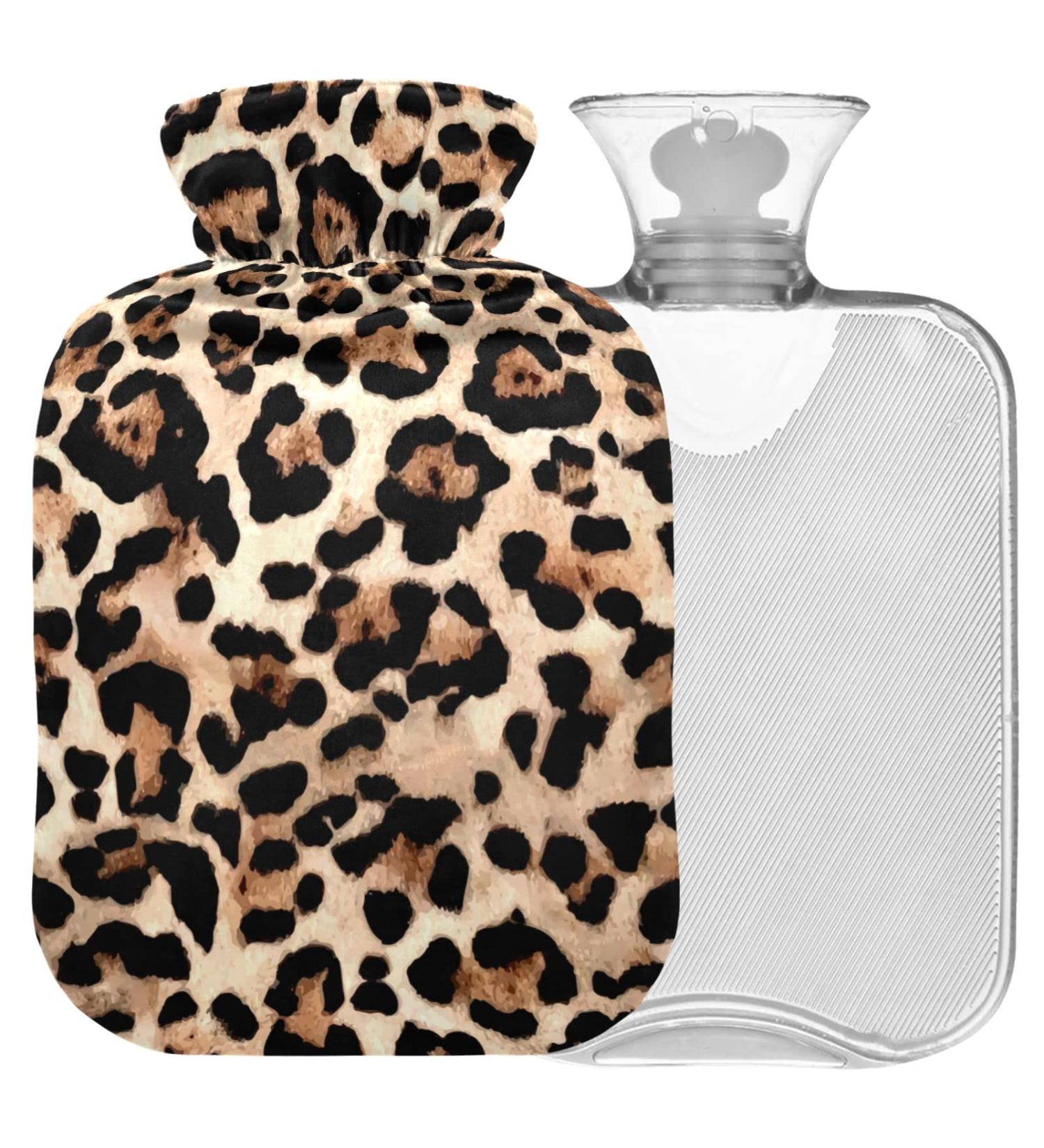 Buy Naanle Leopard Pattern Hot Water Bottle - 2L Transparent Bed Warmer for Pain Relief & Cold Therapy - Buy Online on GoSupps.com