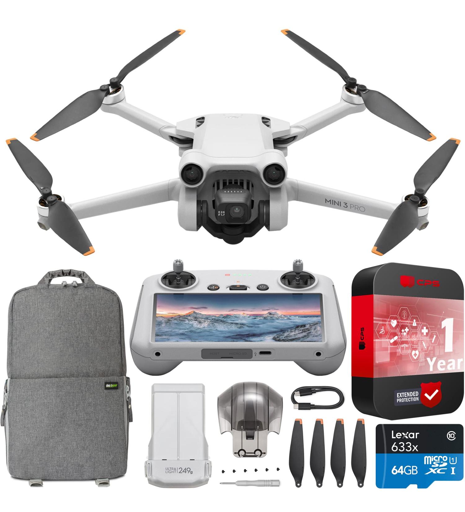 DJI Mini 3 Pro Camera Drone Quadcopter Bundle with 4K Video & Extended Protection - Deco Gear Backpack + FPV VR Viewer Included - Buy Online on GoSupps.com