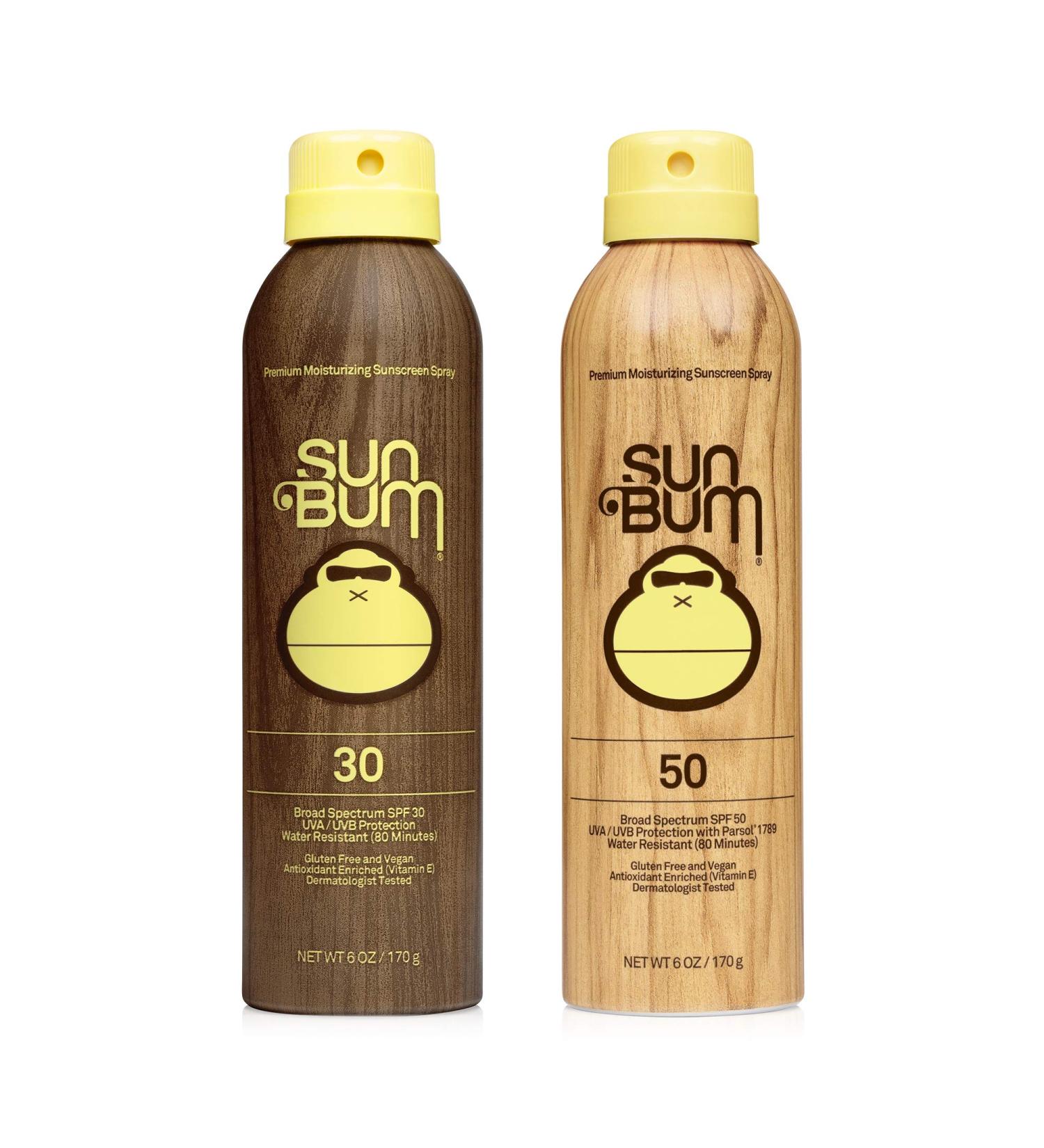 Sun Bum Original SPF 30 & 50 Sunscreen Spray | Vegan & Reef Friendly | Broad Spectrum UVA/UVB Protection with Vitamin E | 2 Pack - Buy Online on GoSupps.com