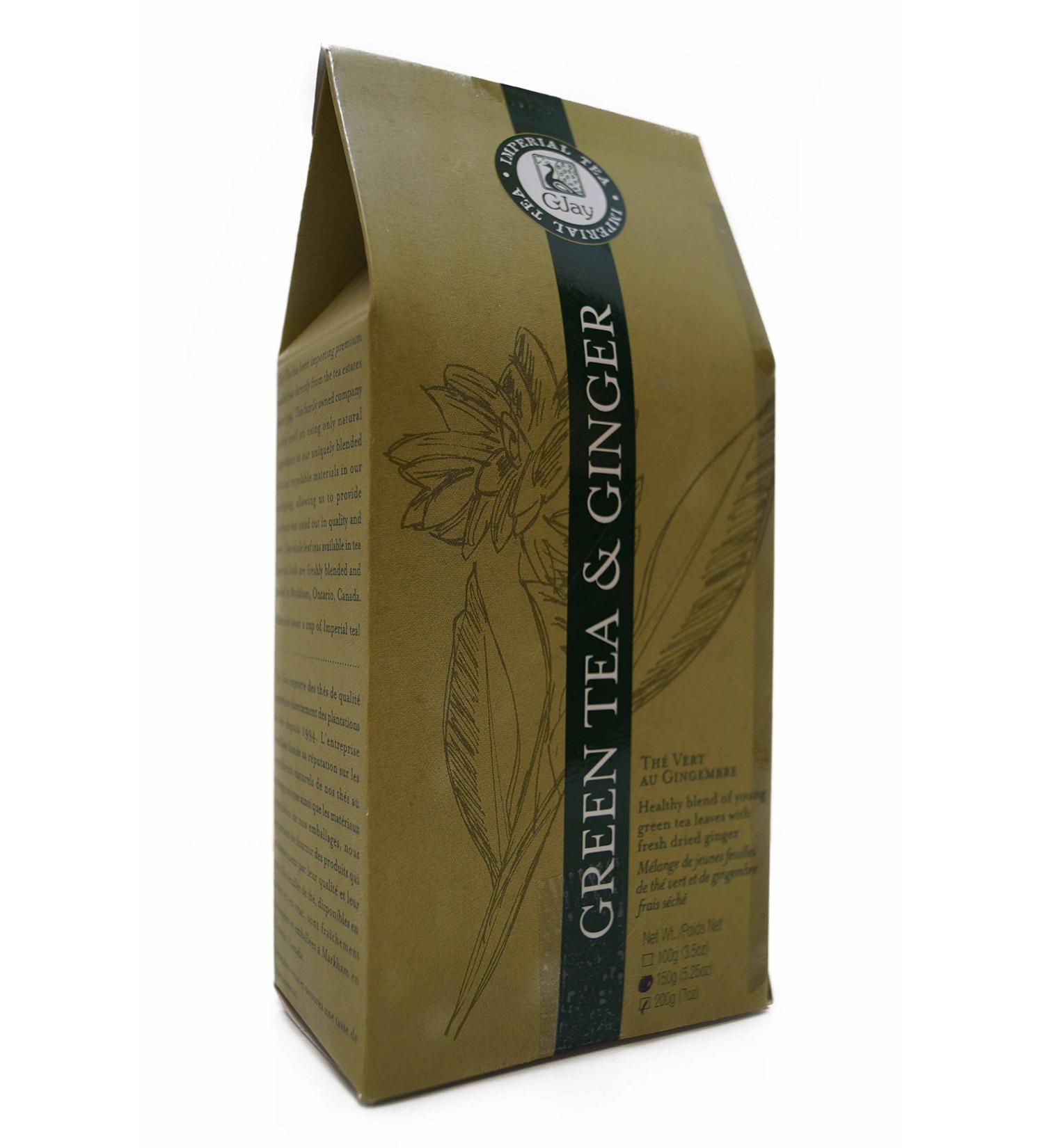 Green Tea & Ginger loose leaf tea makes 70-75 cups