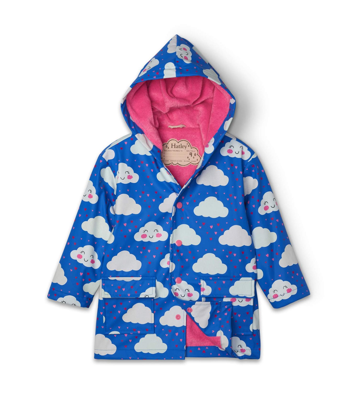 Hatley Girls' 2 Years Colour Changing Raincoat - Cheerful Clouds Print - Buy Online on GoSupps.com