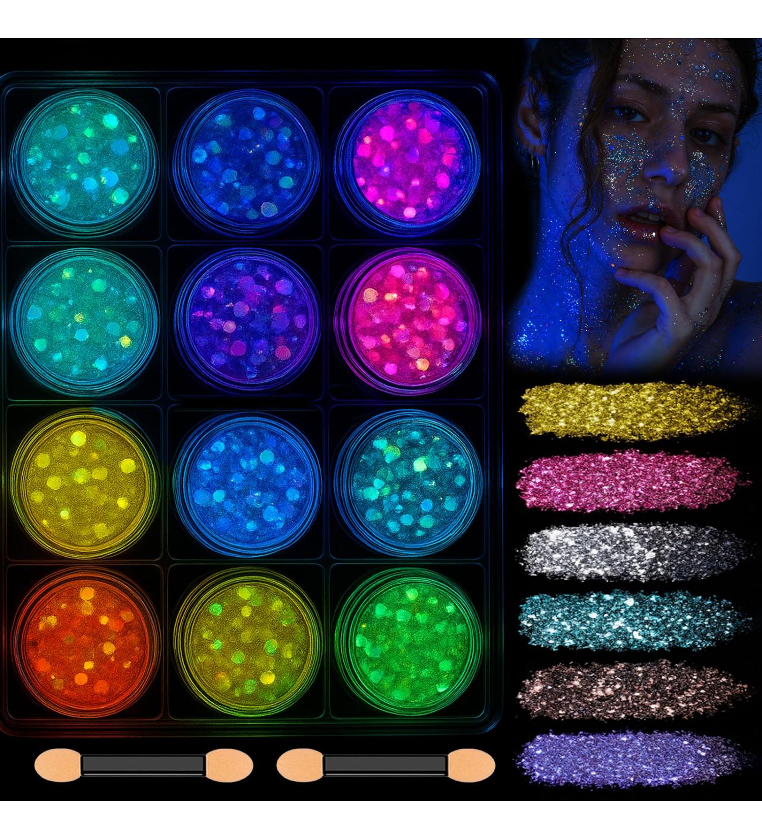  kelav Festival Face Glitter 12 Colors Body Glitter Makeup Festival Outfit Glitter Gel Feminine Makeup Glitter and Accessories for Nail Art Body Clothing Decoration Makeup - Buy Online on GoSupps.com