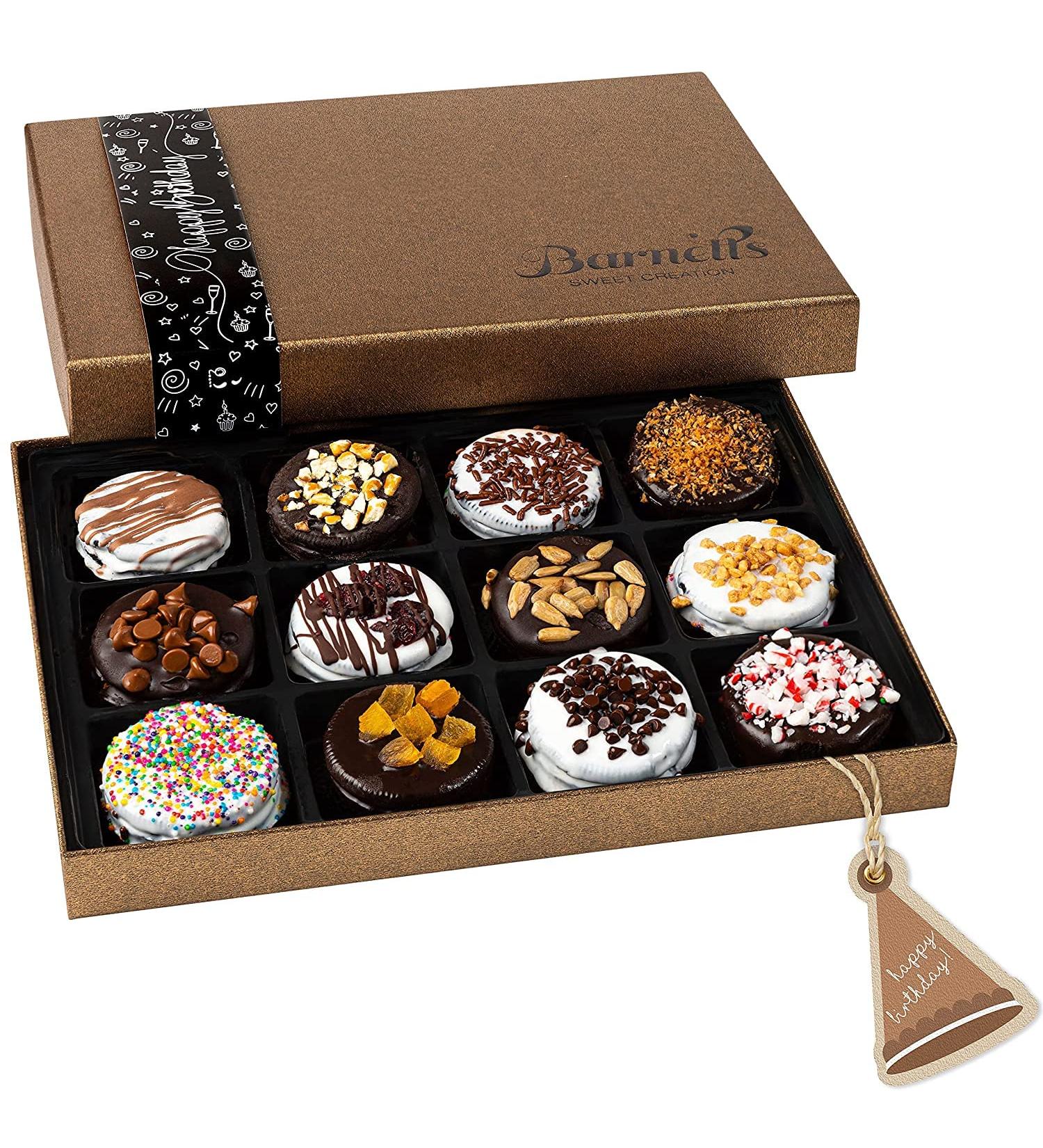 Barnetts Chocolate Cookies Birthday Gift Basket - Gourmet Happy Birthdays Cake Box for Men & Women | Unique Flavors for Husband, Wife, Mom, Dad, Boyfriend, Girlfriend - Buy Online on GoSupps.com