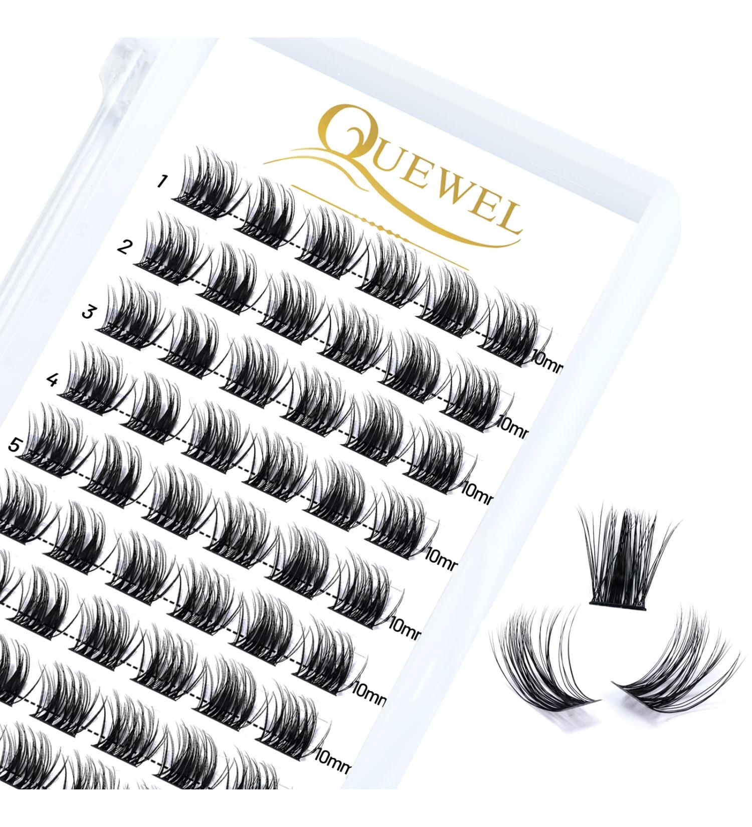 Buy 03-C-10mm Individual Eyelashes - Natural Curl 10mm Single Quwel Lashes for DIY Extensions | Best Quality Eyelash Segments for Makeup - Buy Online on GoSupps.com