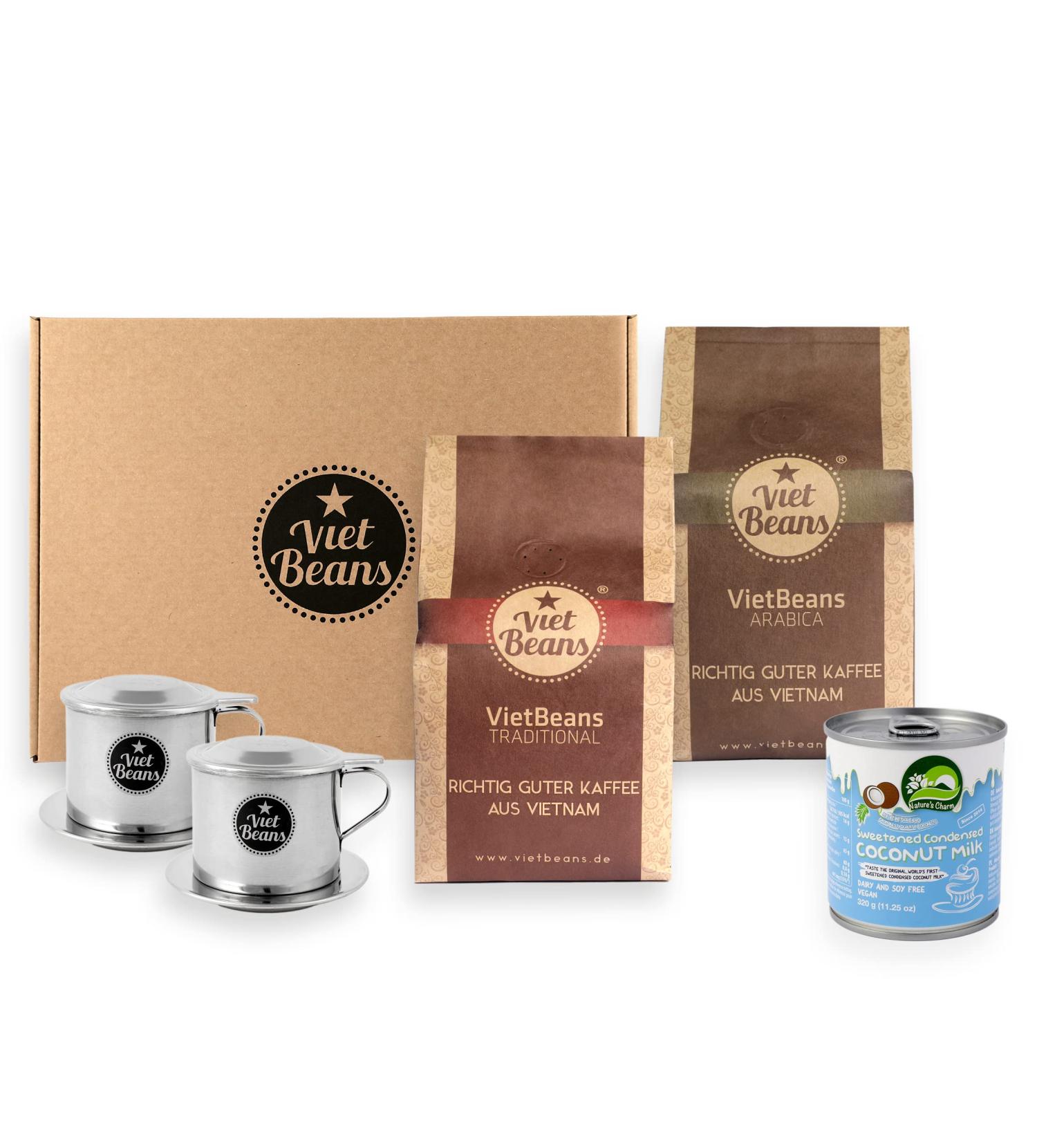 Buy Coffee Starter Set Breakfast for Two - 2 Coffee Grounds Stainless Steel Filters & Vegan Big Breakfast (980g) - International Shipping Available - Buy Online on GoSupps.com