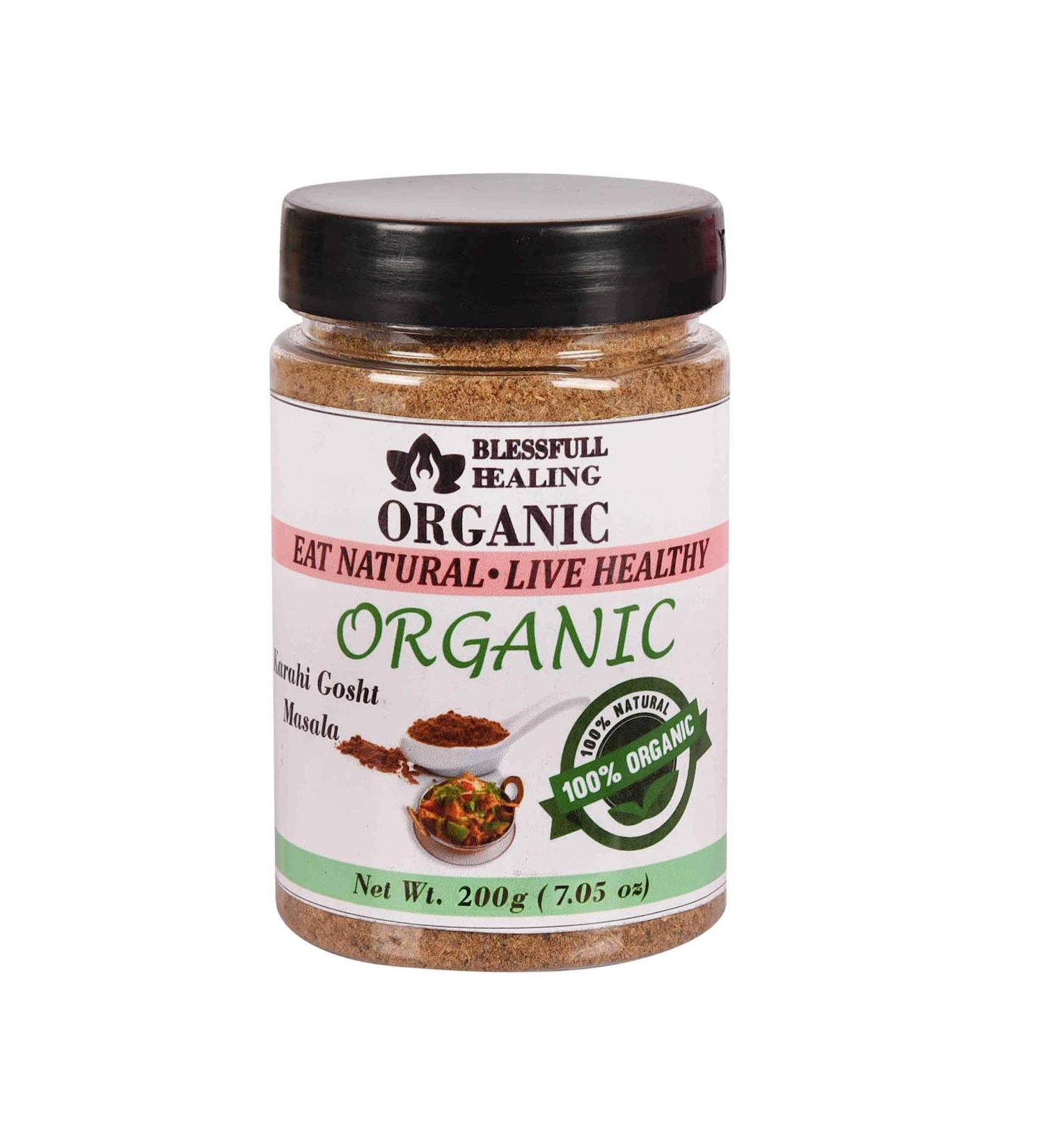 Blessfull Healing Organic Karahi Gosht Masala 200 Gram Airtight Container (Packing May Vary) 200 Gram 7.05 oz - Buy Online on GoSupps.com