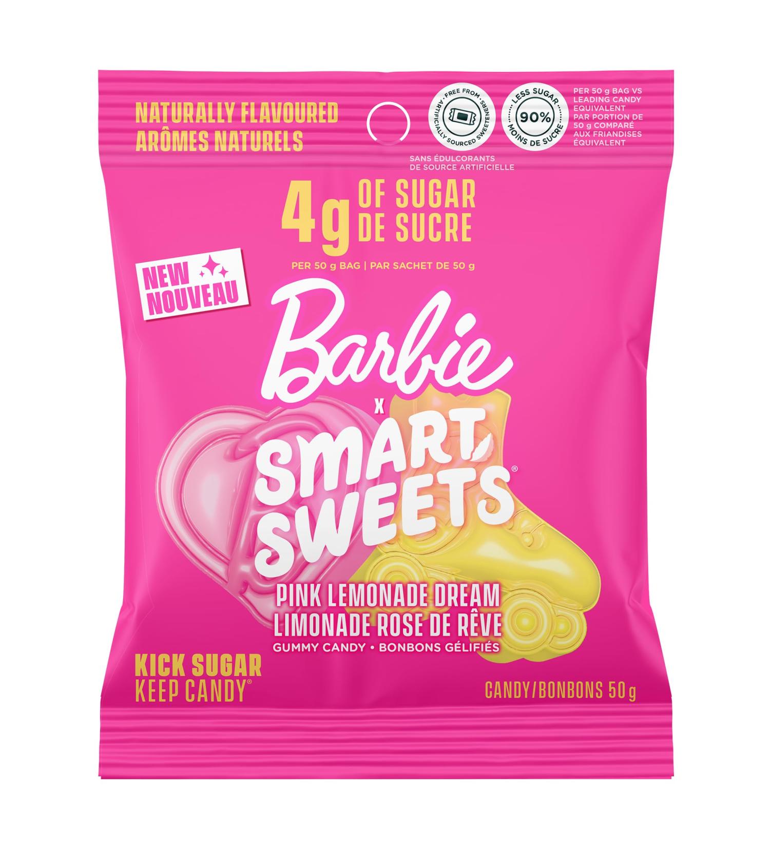 SmartSweets Gummy Candy Barbie Pink Lemonade Dream 50 gram pouches (pack of 14) - Buy Online on GoSupps.com