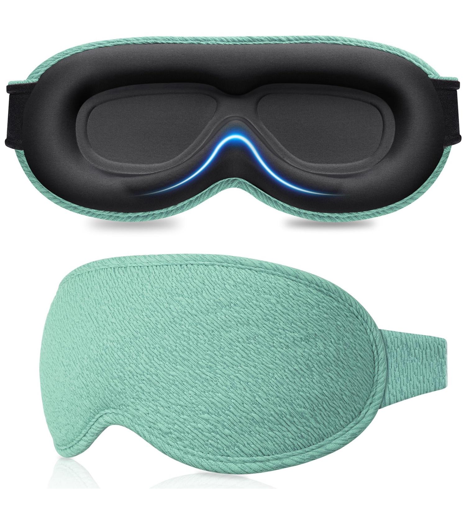 Buy Gritin 100% Light Blocking Sleep Mask - Ergonomic 3D Design Ultra Soft & Comfortable - Perfect for Men & Women - Ideal Eyelash-Friendly Sleeping Glasses in Cyan - Buy Online on GoSupps.com