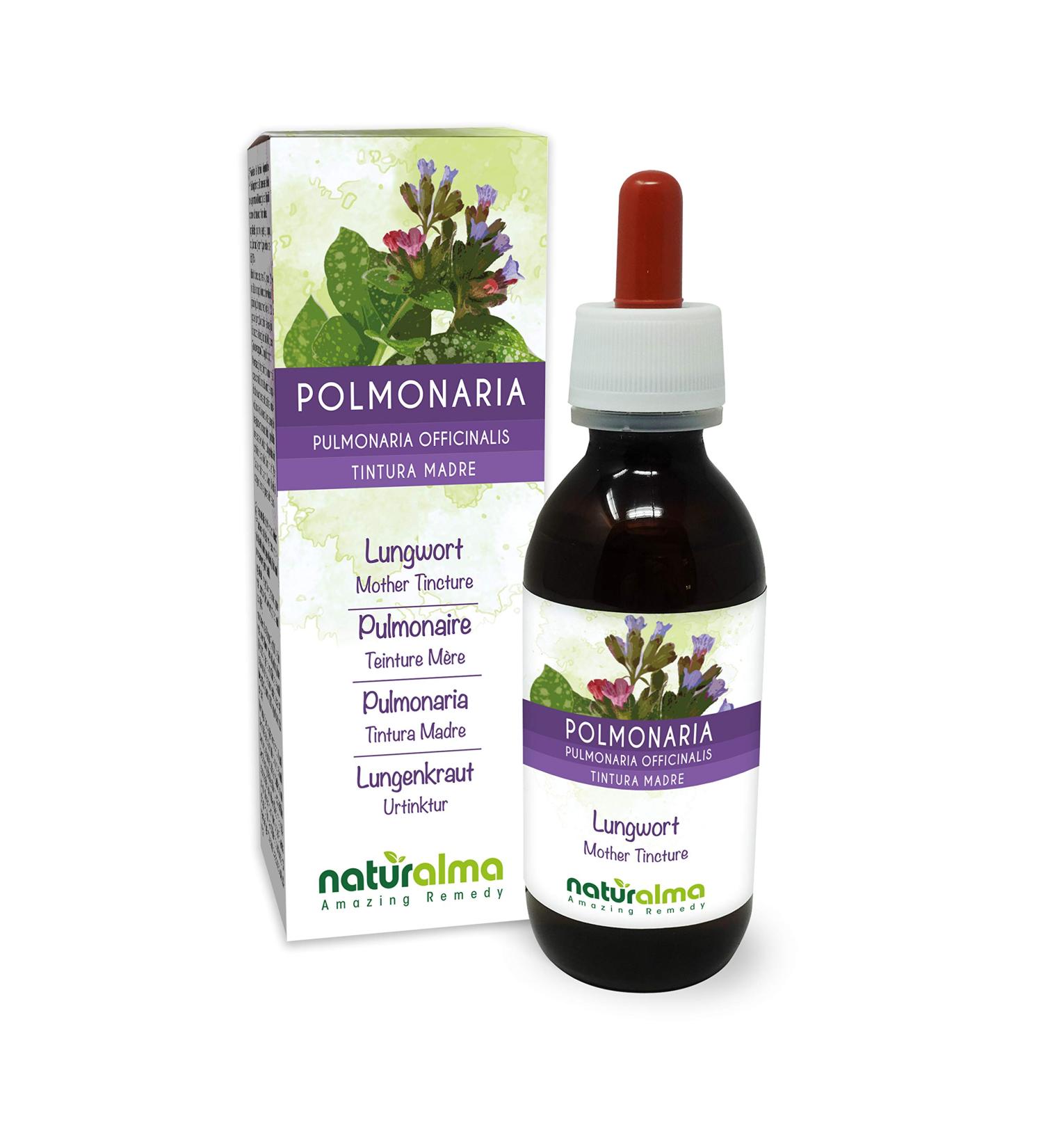 Lungwort (Pulmonaria officinalis) Herb Mother Tincture 120 ml | Vegan Alcohol-Free Liquid Extract Drops by Naturalma - Buy Online on GoSupps.com