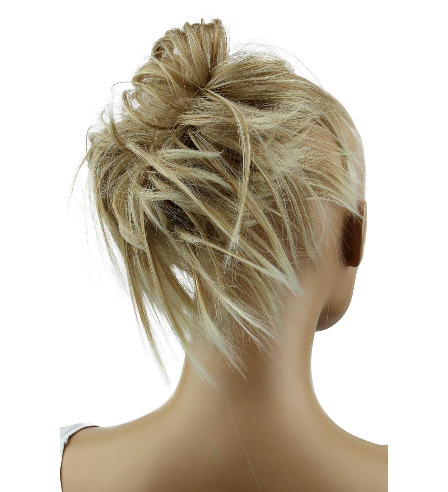 CAISHA Jumbo Hairpiece - Blonde Mix Floral Updo Hair Tie for Bridal Hairstyles | Natural Wavy Messy Bun (DM17cm) - Buy Online on GoSupps.com