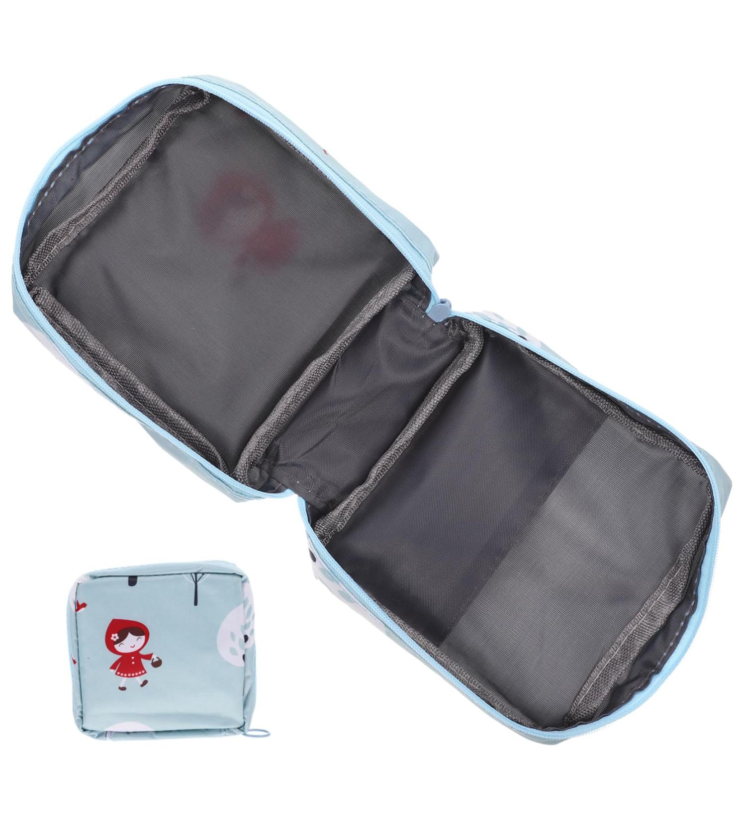 Buy Healeeved Aunts Towel-Storage Bag for Girls - Stylish Sky Blue Polyester Cosmetic Pocket - Perfect for First Period and Daily Use - 13x13x5cm - Buy Online on GoSupps.com