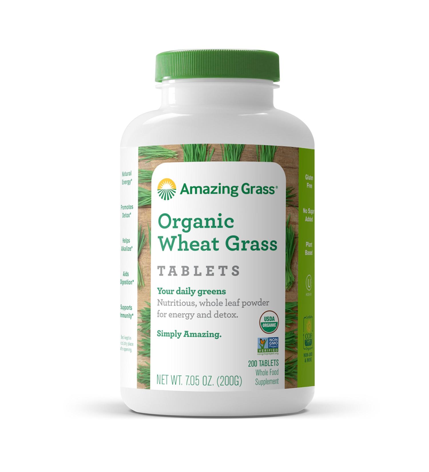 Buy Amazing Grass Organic Wheat Grass Tablets - 200 Tablets for Natural Wellness - Buy Online on GoSupps.com