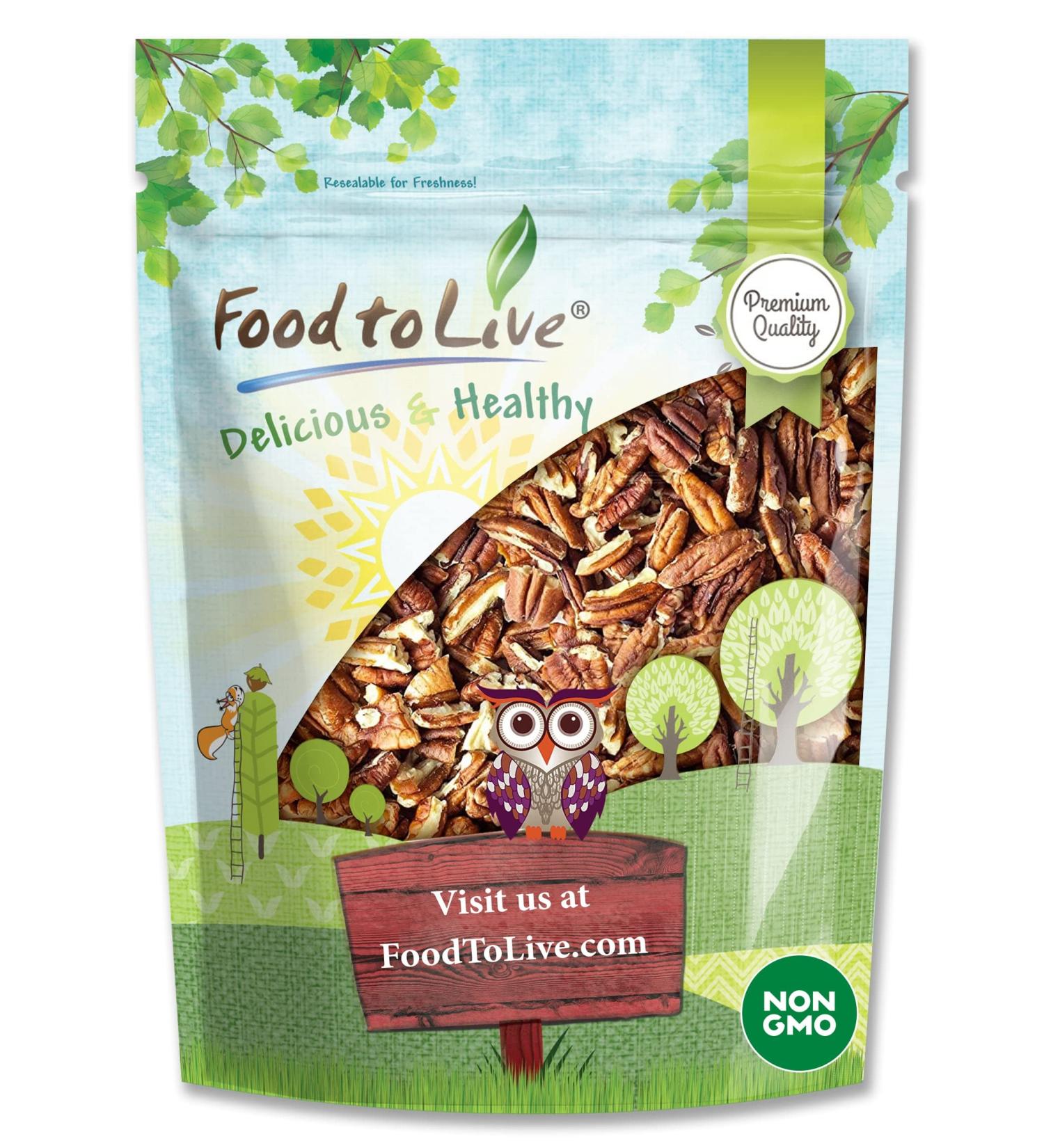 Raw Pecan Pieces 2 Pounds - Non-GMO, Unsalted, Kosher, Vegan, Sirtfood, Iron & Calcium - Perfect for Baking, Desserts, Salads - Bulk Pack - Buy Online on GoSupps.com