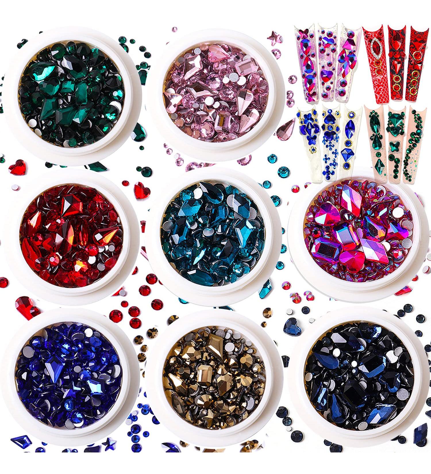 JERCLITY 8 Boxes Nail Rhinestones for Nails - Multi-Colored Gems for DIY Crafts & Jewelry - Buy Online on GoSupps.com