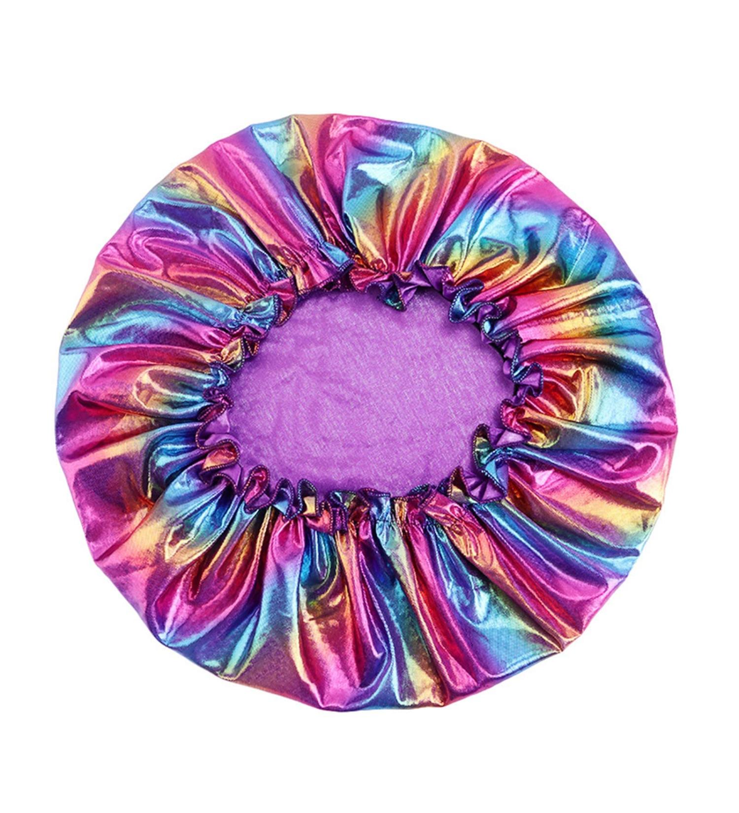 Satin Silk Sleep Cap for Curly Hair | Large Reversible Bonnet for Braids & Big Hair | Adjustable & Moisturizing | Purple - One Size - Buy Online on GoSupps.com