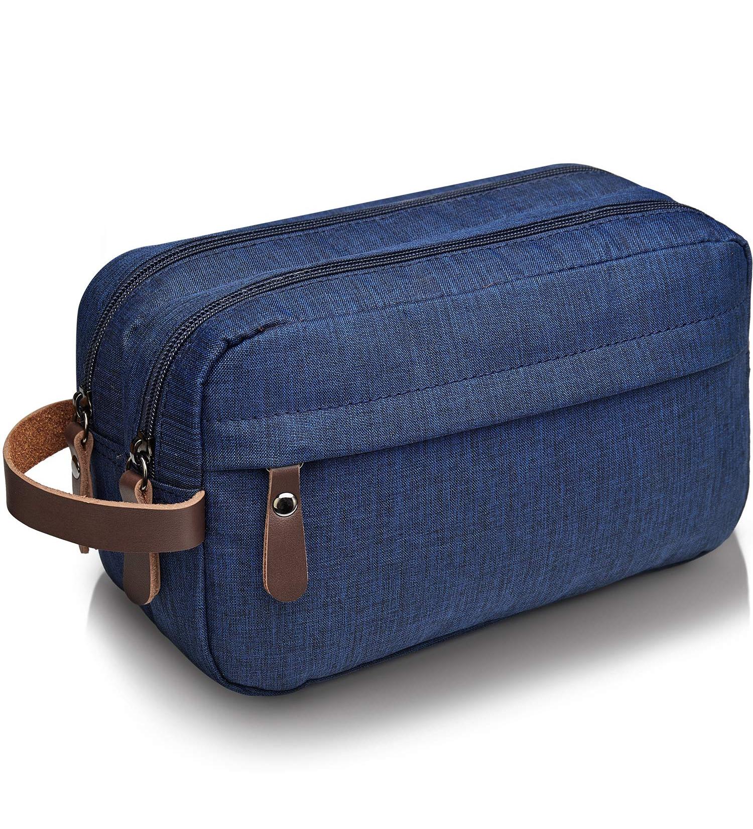 WANDF Small Nylon Toiletry Bag Dopp Kit Shaving Kit Lightweight for Men and Women - Blue - Buy Online on GoSupps.com