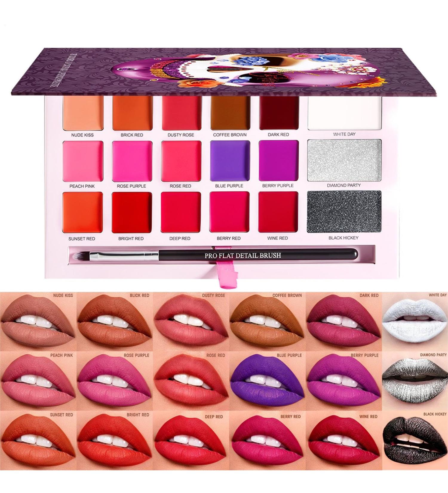 Makeup Lipsticks Lipstick Palette for Women - Waterproof Hydration 18 Colors - Soft Creamy Texture. Cosmetics suitable for mothers girlfriends and women. - Buy Online on GoSupps.com