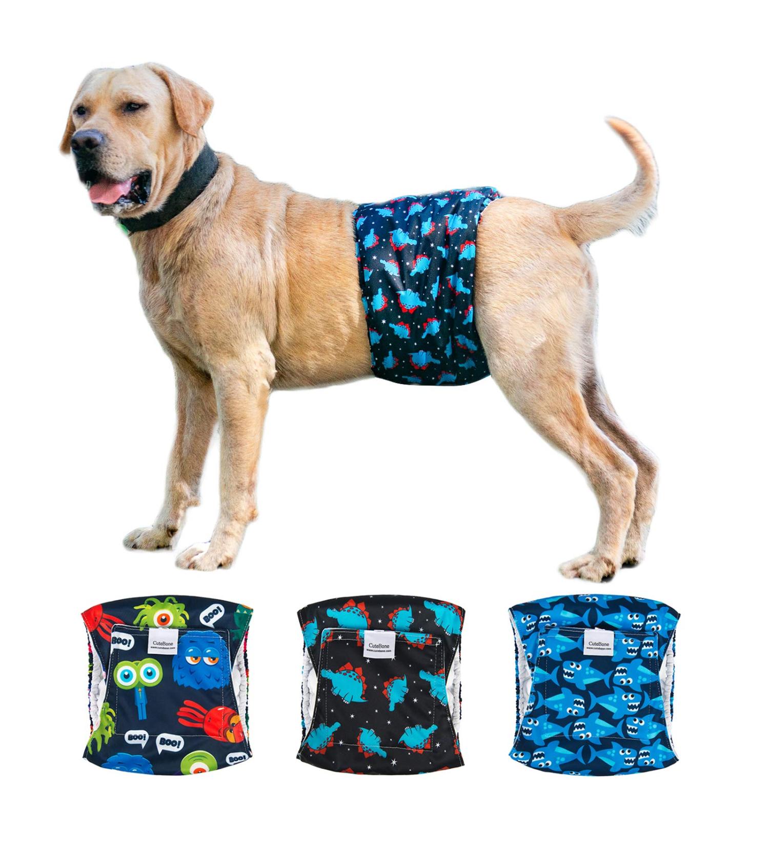 Buy Cuteebone Male Washable Dog Diapers - 3 Reusable Belly Bands with Velcro Fastener | High-Suction Dog Wraps for XL Sizes (53.5-68.5cm) - International Shipping Available - Buy Online on GoSupps.com