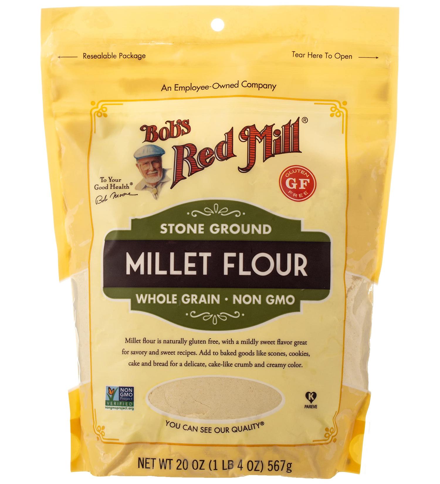 Bob's Red Mill Millet Flour Whole Grain 20 oz - Gluten-Free, Nutritious Baking Ingredient - Buy Online on GoSupps.com