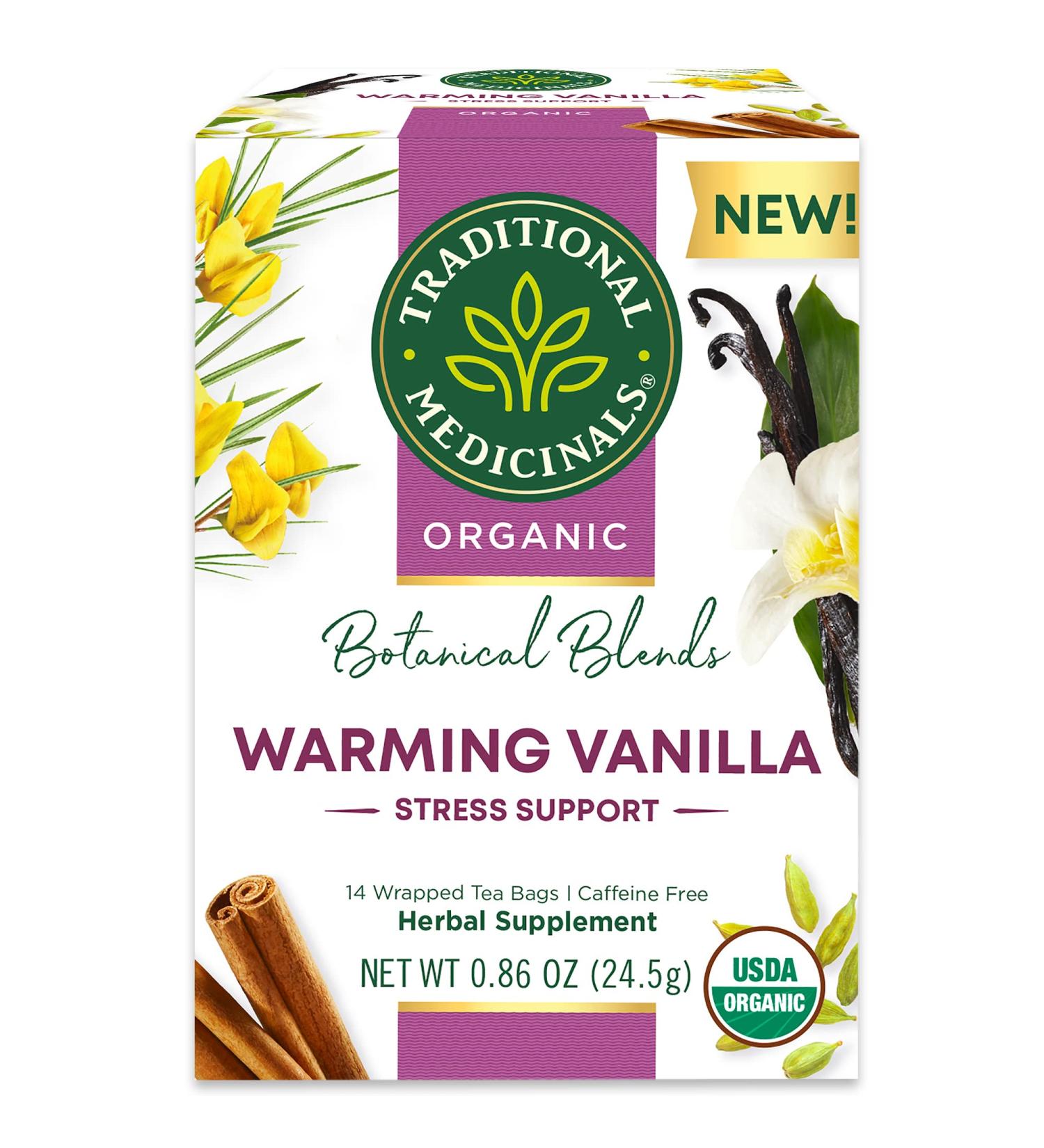 Traditional Medicinals Organic Warming Vanilla Tea - Caffeine Free, 14 Wrapped Bags - Buy Online on GoSupps.com