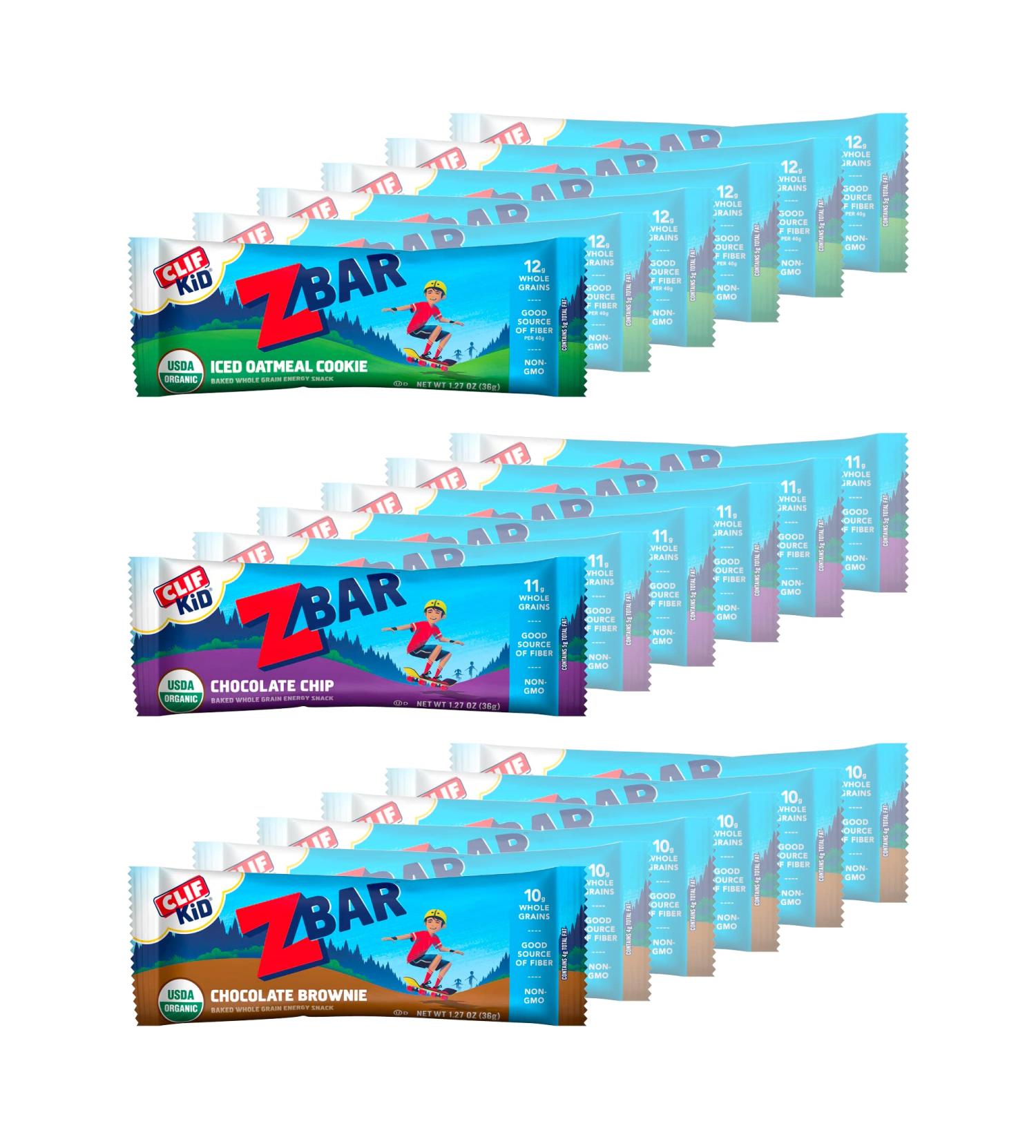 CLIF KID ZBAR Variety Pack - Organic Whole Grain Energy Snack Bars for Kids - 18 Count - Buy Online on GoSupps.com