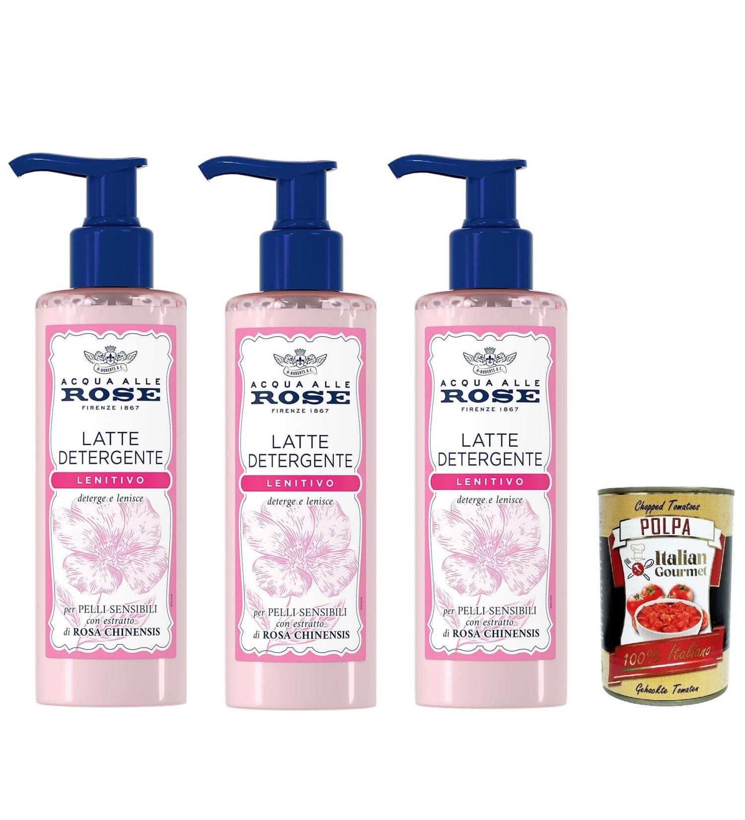  Italian Gourmet E.R. Acqua All Rose Lenitivo Detergent with Pink Chinensis Extract Ideal for Dry or Sensitive Skin Gently Cleanses and Moisturizes Skin 3 x 200 ml + Italian Gourmet Polpa 400 g - Buy Online on GoSupps.com