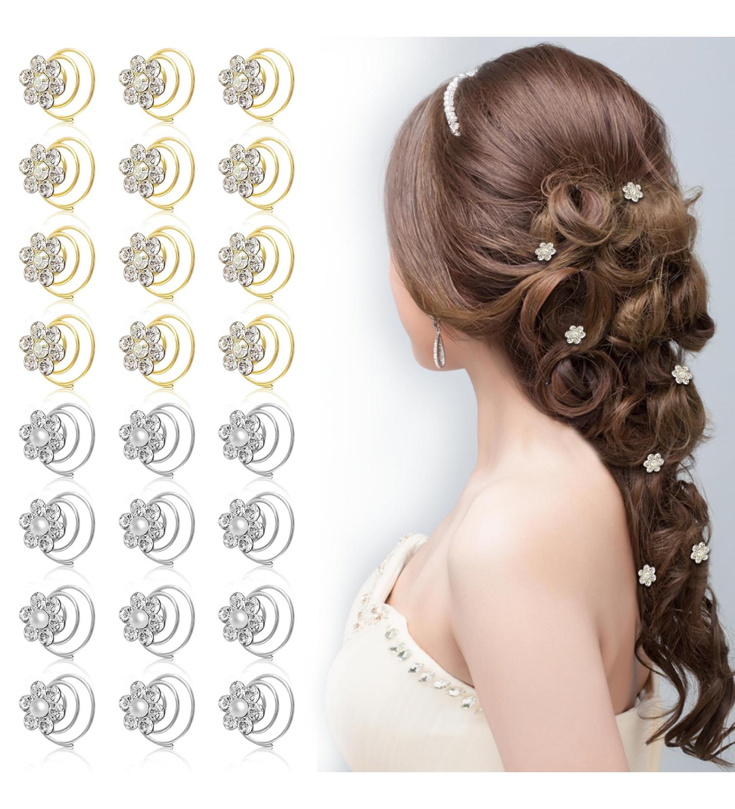 Sanas Spiral Hair Pins 24 Pc Hair Accessories For Women Wedding Hair Accessories For Women Hair Decoration Accessories For Women Party Accessories Spring Flowers 24 Pc (Spring) - Buy Online on GoSupps.com