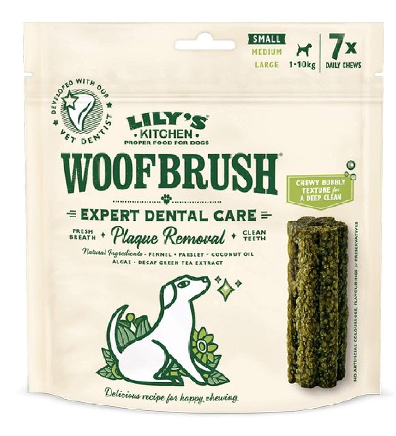 Lily's Kitchen - DOG TREATS - WOOFBRUSH - DENTAL CHEW - Small - 7pk X3