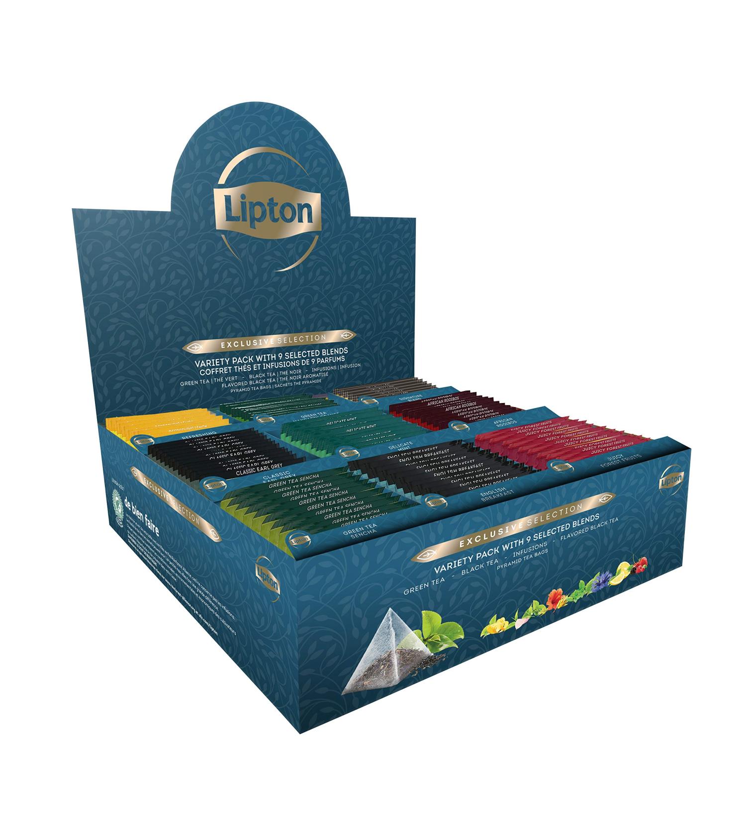 Lipton Exclusive Collection Set of Tea and Infusions 9 Different Fragrances Rainforest Alliance Label 108 Bags - 191 g - Buy Online on GoSupps.com