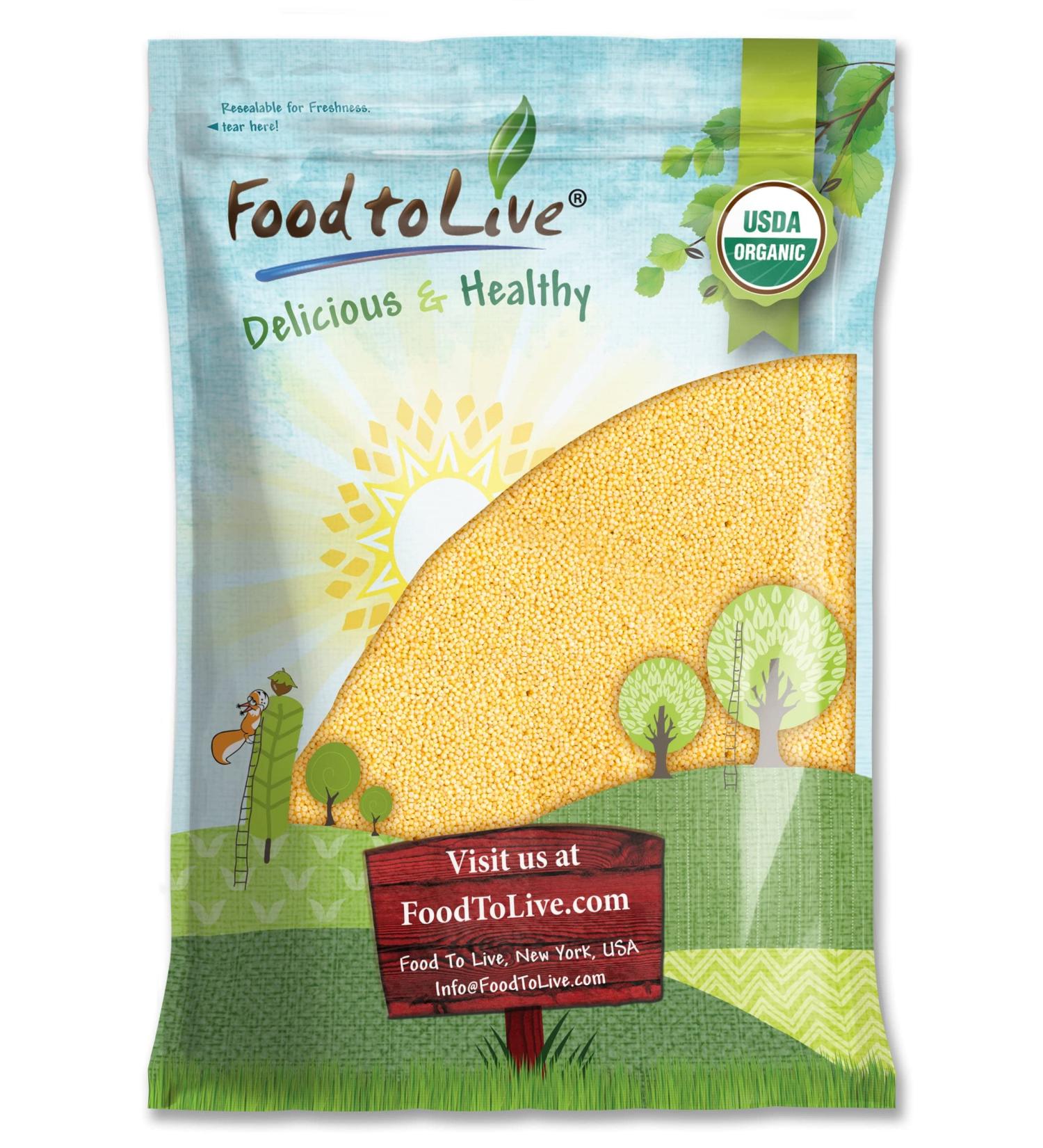 Organic Hulled Millet 10 Pounds - Non-GMO Whole Grain Seeds, Raw & Kosher - USA Product - Buy Online on GoSupps.com