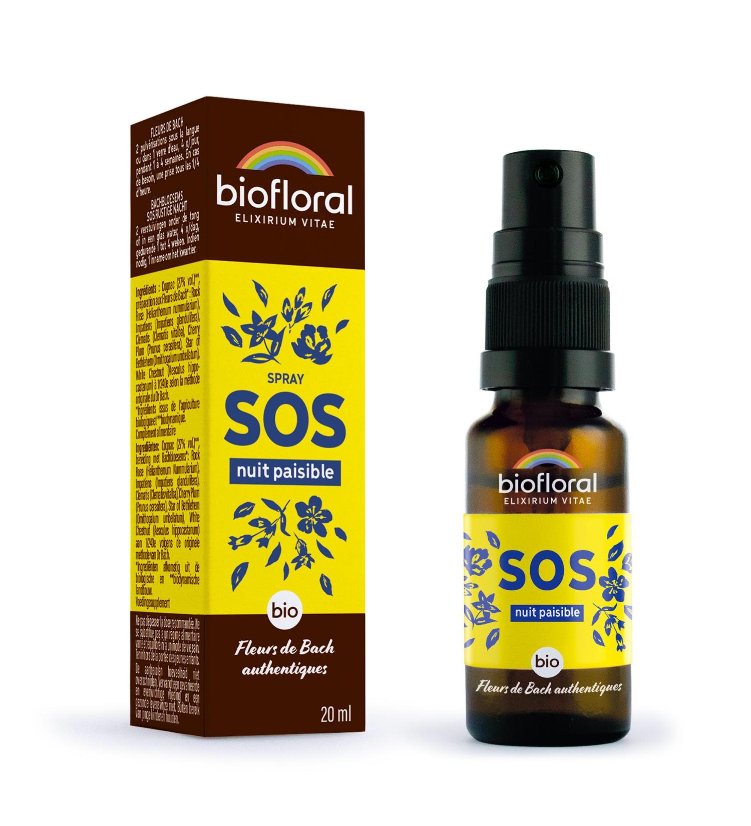 BIOFLORAL Sos Secours Nuit Paisible Spray Bio Demeter 20 Ml - Buy Online on GoSupps.com