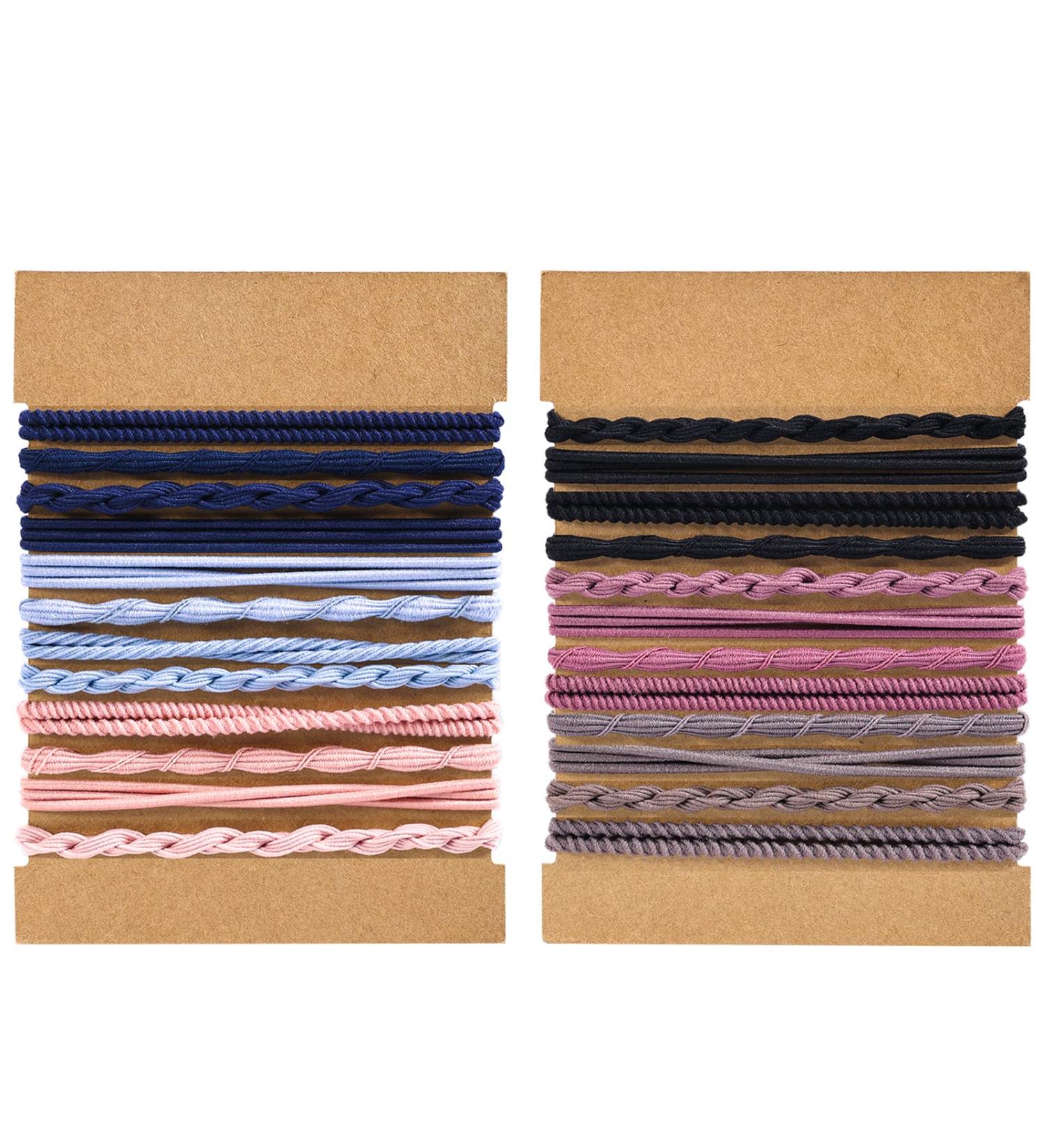 24pcs Morandi Hair Tie Bracelets - Boho Elastic Bands for Thick Hair - Decorative Ponytail Holders for Women and Girls - Buy Online on GoSupps.com