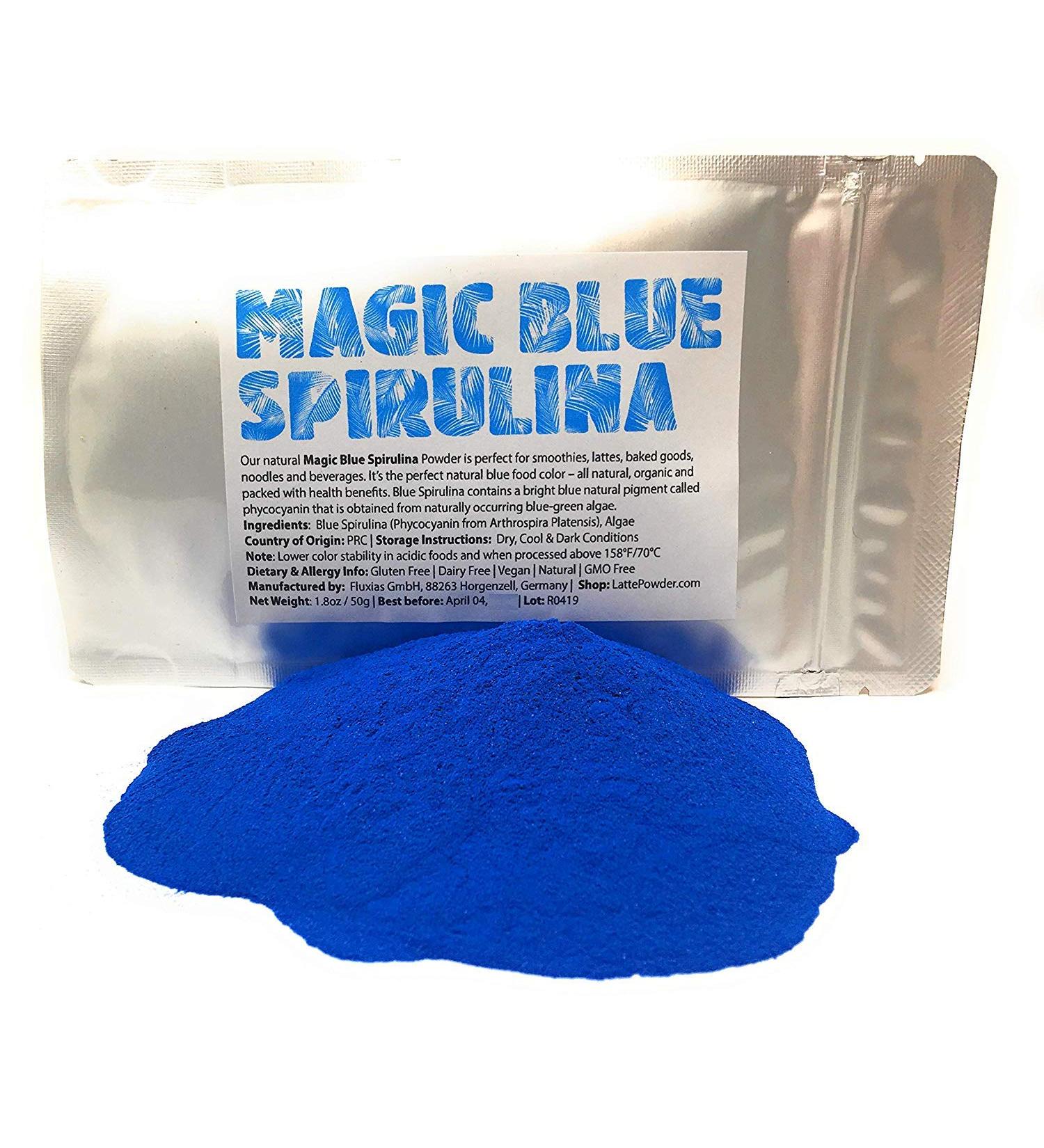 Magic Blue Spirulina Powder - Natural Blue Food Coloring | Vibrant Phycocyanin 50g - Vegan & Gluten-Free - Buy Online on GoSupps.com