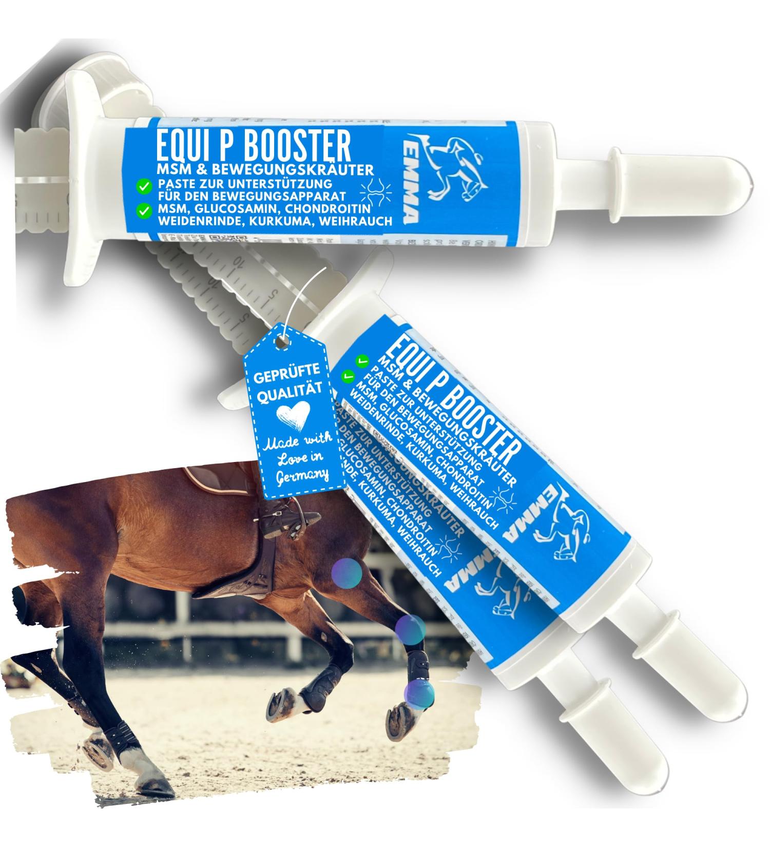 Buy MSM Horse Willow Bark - Equi P Booster with Glucosamine & Chondroitin for Senior Horses | High-Dose Vitamin C & Beer Yeast for Joint Health - Buy Online on GoSupps.com