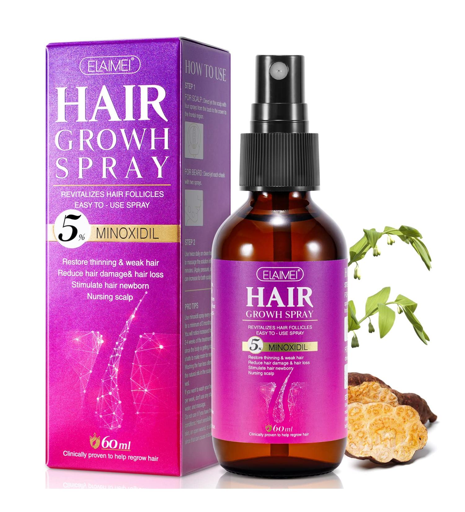 5% Minoxidil Hair Growth Spray - Professional Treatment for Fuller, Thicker Hair | 1 Month Supply for Hair Loss & Regrowth - Men and Women - Buy Online on GoSupps.com