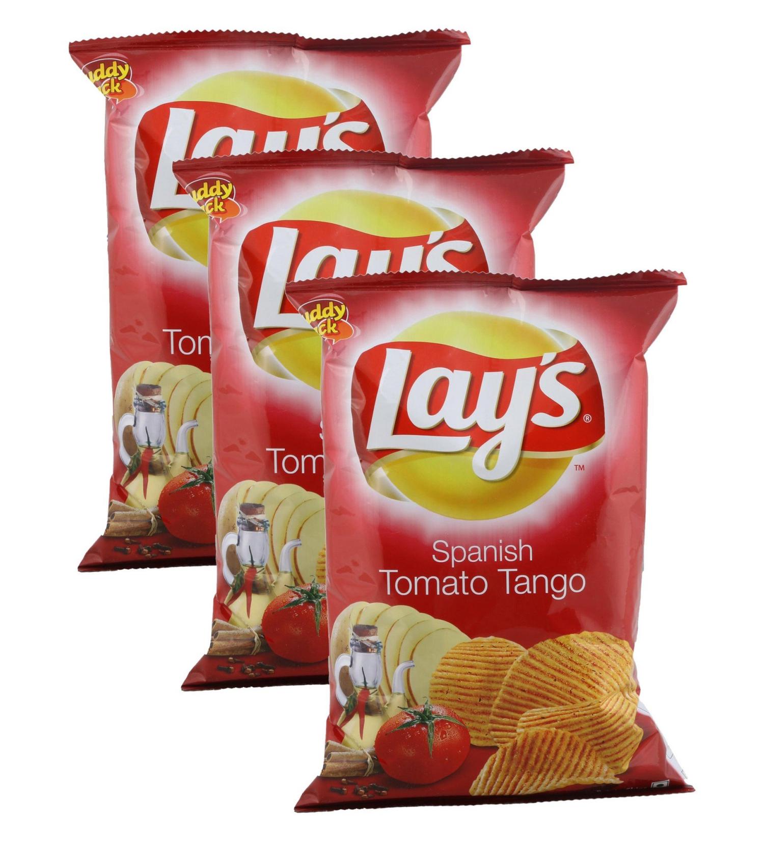 Lay's Lay's Potato Chips Spanish Tango Tomato 52 Grams - India Pack of 3. Vegetarian