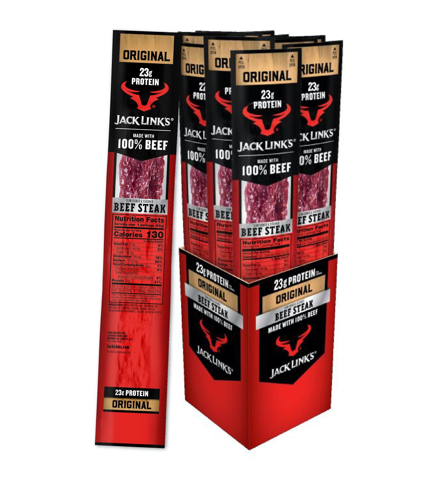 Jack Links Premium Cuts Beef Steak Original - 2oz (Pack of 12) | High Protein Snack with 23g Protein & 2g Carbs | Made with Premium Beef - Buy Online on GoSupps.com