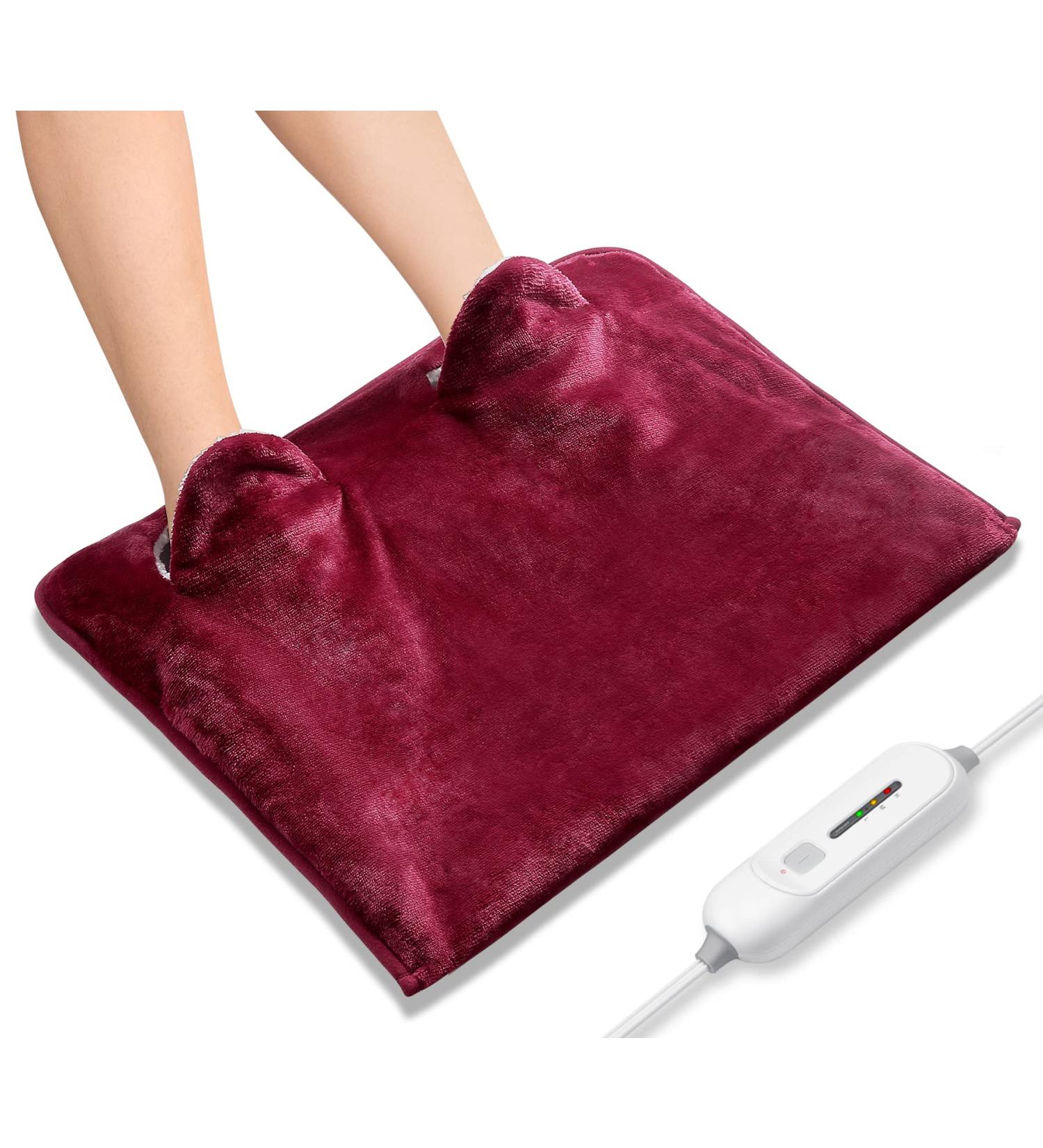 Electric Heated Foot Warmer | Soft Flannel | 2h Auto Off | 3 Temp Settings | Pain Relief | Full Body Use for Feet, Hands, Back | Pocket Design | 16 x 22 | Red - Buy Online on GoSupps.com