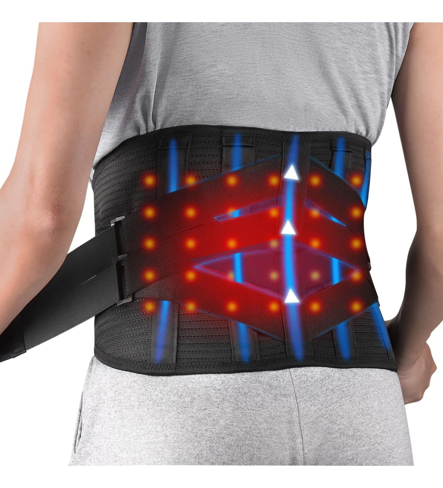 Buy Heated Back Brace for Lower Back Pain Relief - Lumbar Support Belt with Rechargeable Heating Pad - Black (Large 41-49) - International Shipping Available - Buy Online on GoSupps.com