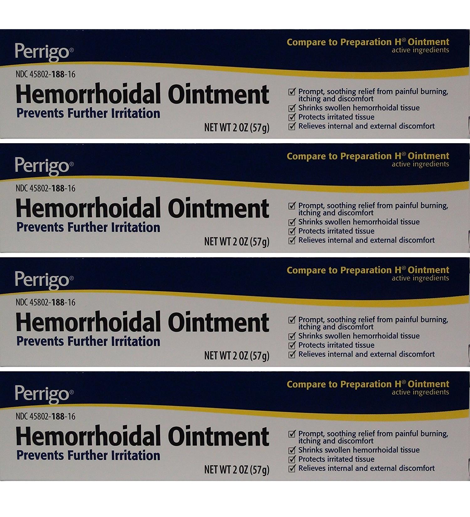 Hemorrhoidal Pain Relief Ointment Generic for Preparation H for Fast Relieves of Internal and External Hemorrhoid Symptoms 2 oz. Per Tube Pack of 4 Total 8 oz.