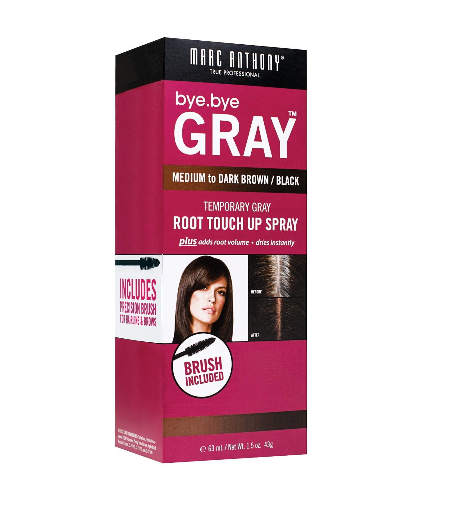 Marc Anthony Bye.bye. Gray Root Touch Up Spray (medium To Dark Brown/black) 1.5 Ounce