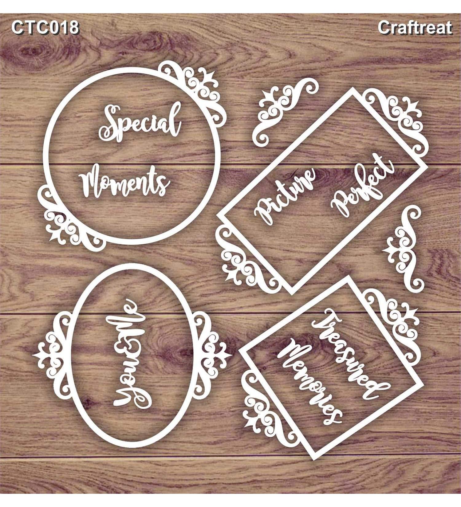 CrafTreat Assorted Laser Cut Wood Frame Embellishments - 5.5X6 Inches - Fancy Oval Chipboard Frames for Card Making and Scrapbooking - Buy Online on GoSupps.com